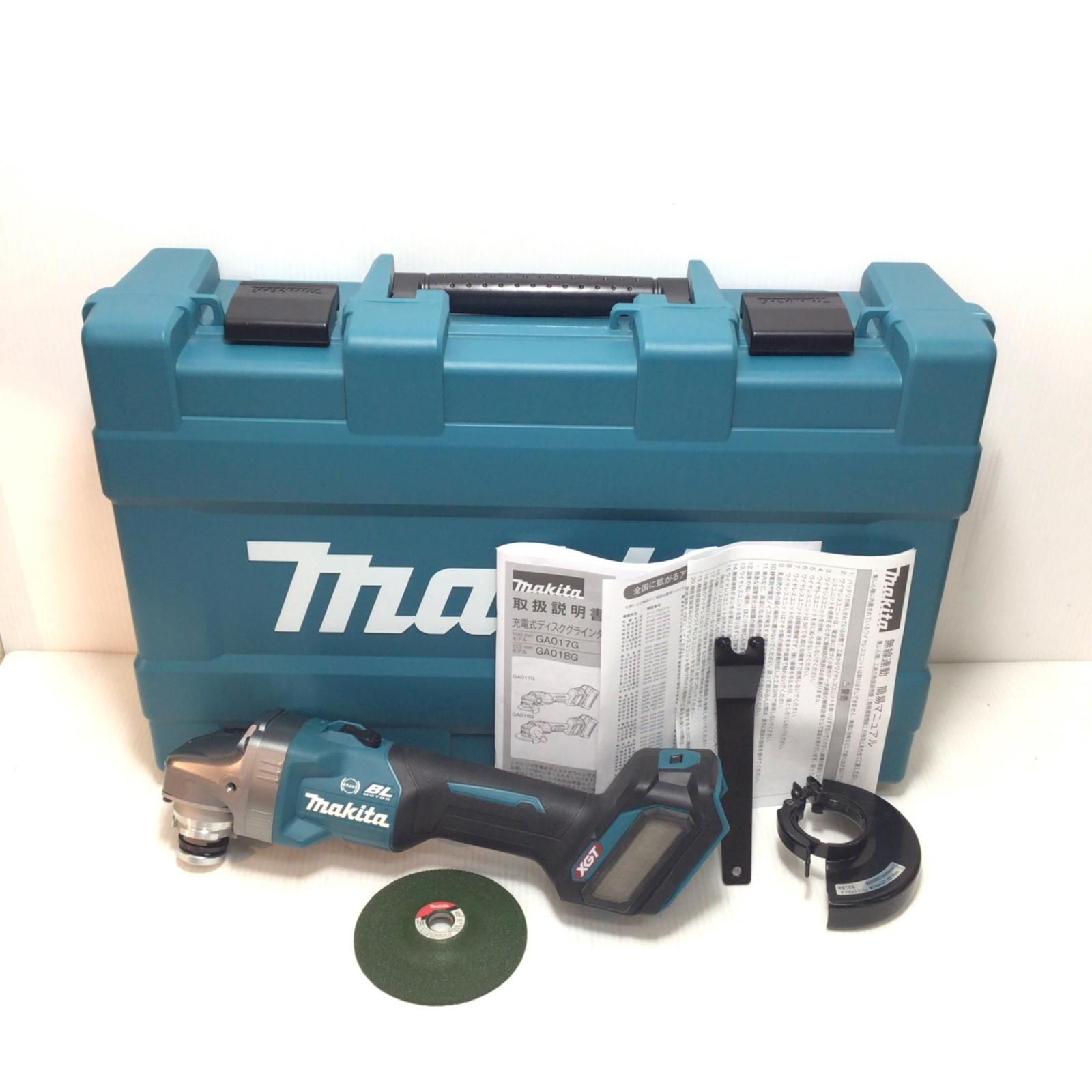 ΘΘMAKITA マキタ ディスクグラインダー S ケース付 コードレス式 100 mm 40 v ホイールカバー グリップなし GA 017 G ブルー