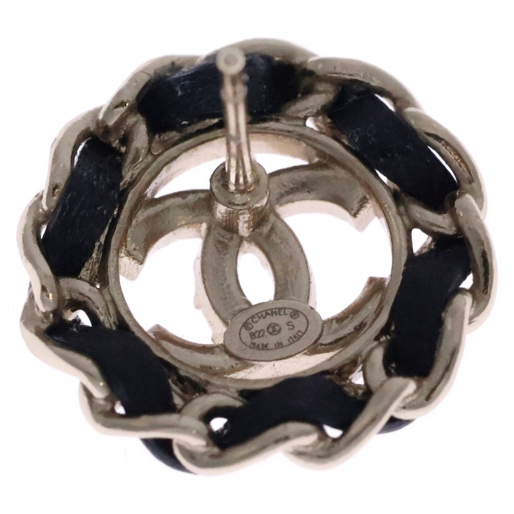 CHANEL (シャネル) ココマーク ラインストーン ピアス ブラック