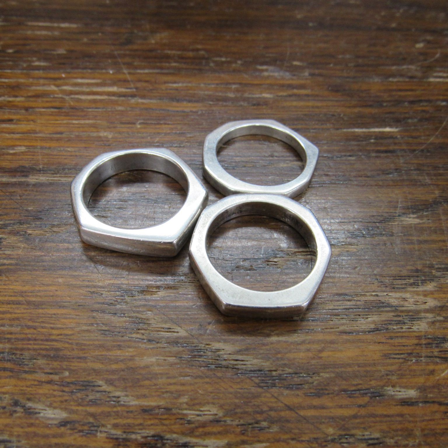 GUCCI グッチ オクタゴン シルバー925 3連リング 17号前後