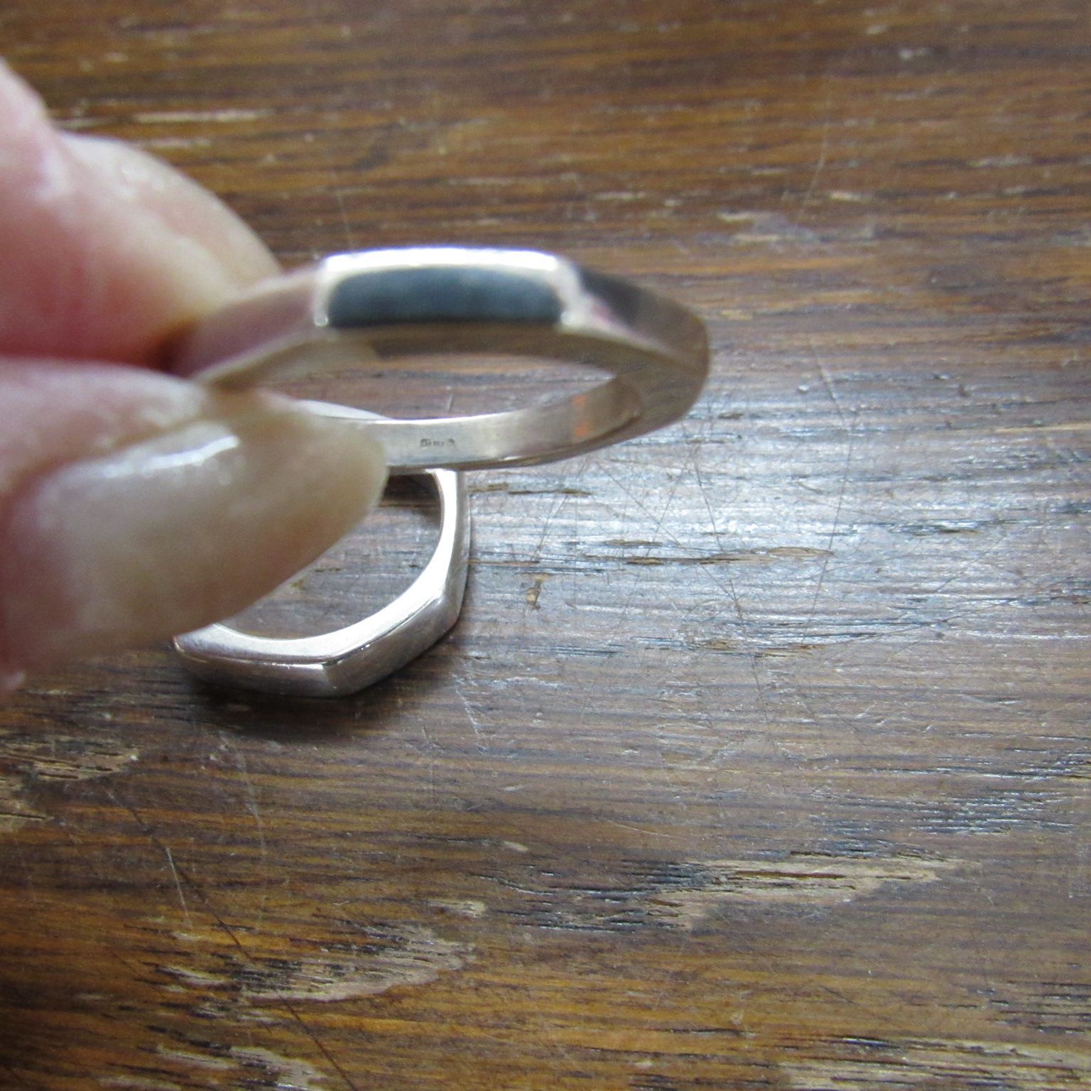 GUCCI グッチ オクタゴン シルバー925 3連リング 17号前後