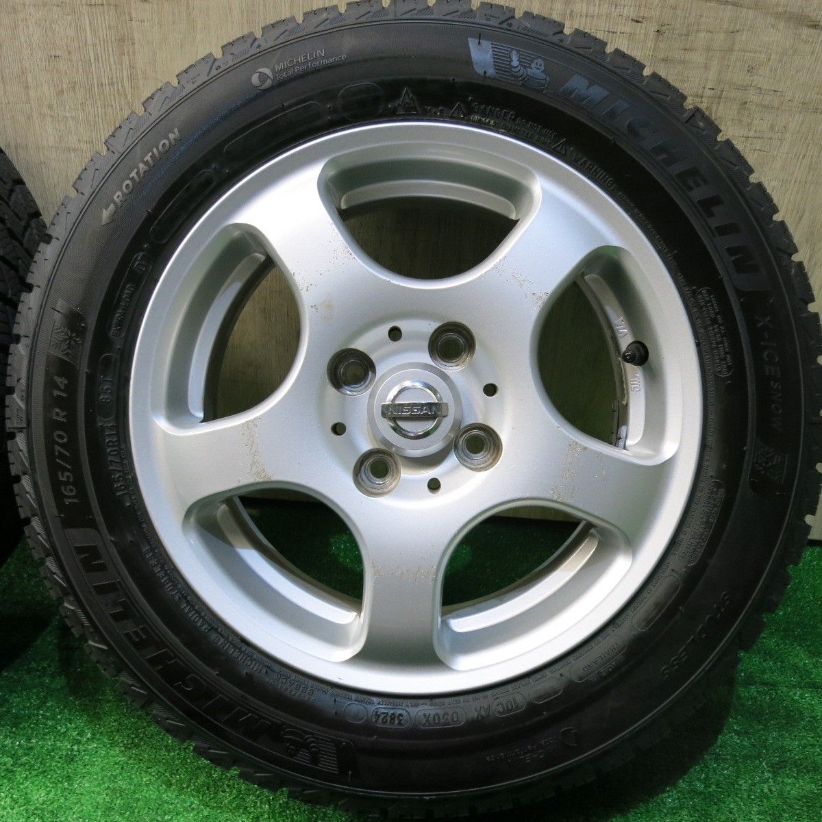 24年 日産 マーチ 等 165 70 R 14 スタッドレス ミシュラン X ICE SNOW 社外 アルミ 14インチ PCD 100 4 H ス