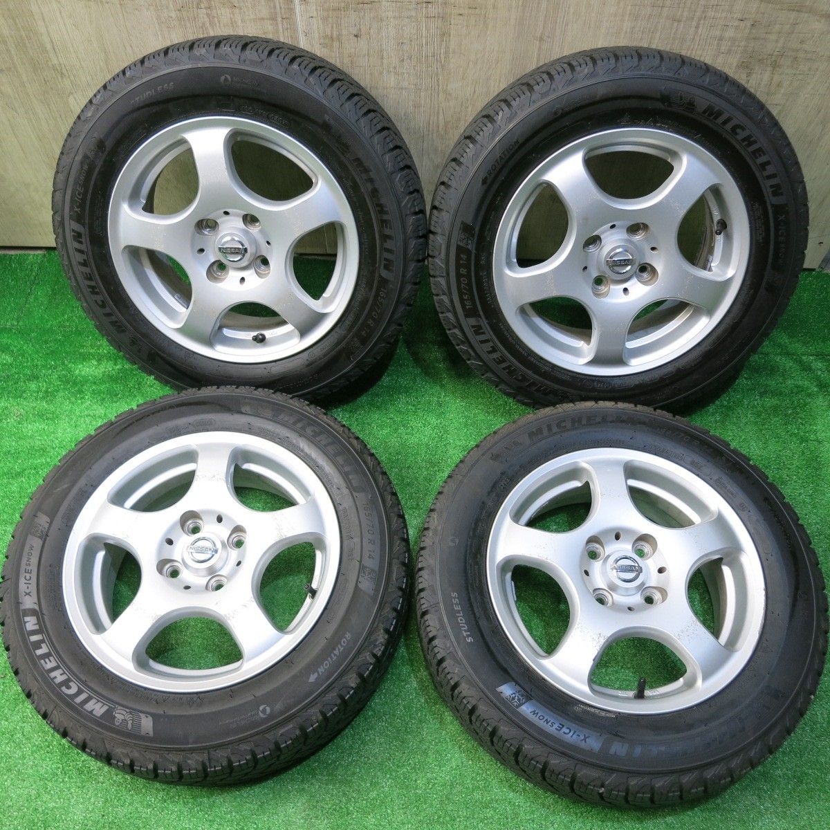 24年 日産 マーチ 等 165 70 R 14 スタッドレス ミシュラン X ICE SNOW 社外 アルミ 14インチ PCD 100 4 H ス