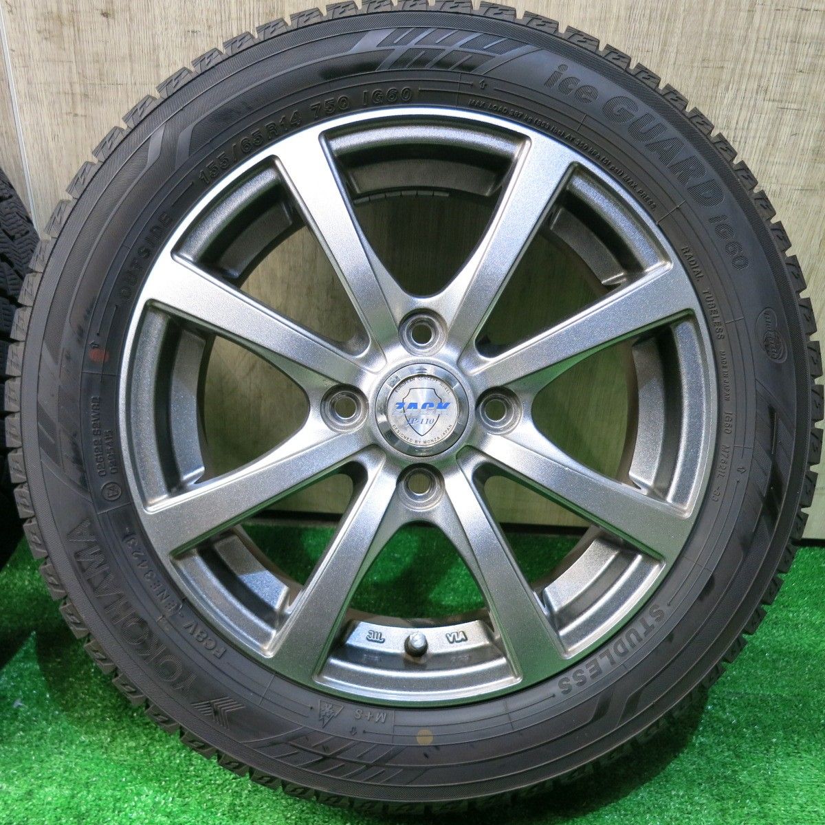 バリ溝 23年 キレイ 9 5分以上 スタッドレス 155 65 R 14 ヨコハマ アイスガード iG 60 ZACK JP 110 MONZA ザック モンツァ 14インチ PCD 100 4 H ス