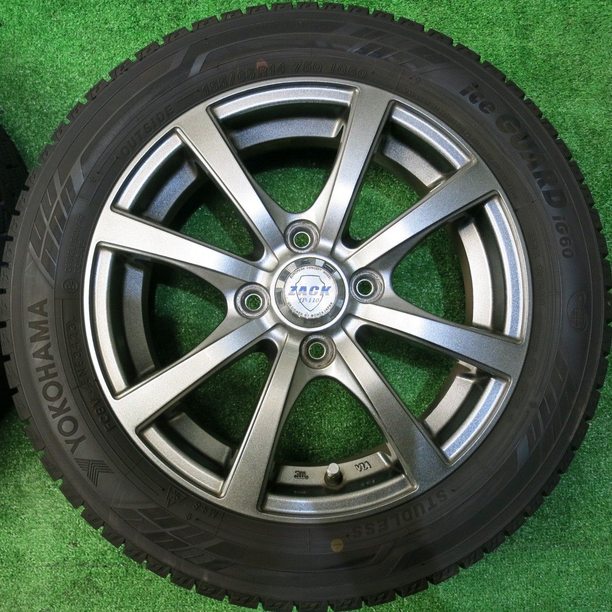  バリ溝 23年 キレイ 9 5分以上 スタッドレス 155 65 R 14 ヨコハマ アイスガード iG 60 ZACK JP 110 MONZA ザック モンツァ 14インチ PCD 100 4 H ス 14インチ タイヤ ホイールセット