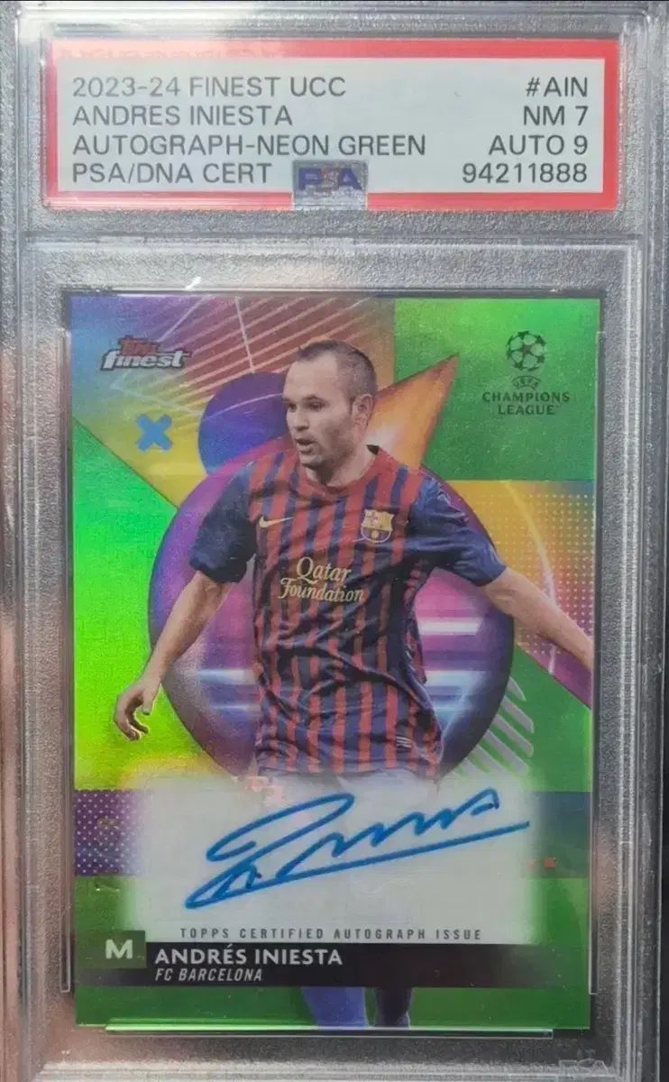 2023-24 イニエスタ サイン ネオングリーン カード PSA - メルカリ