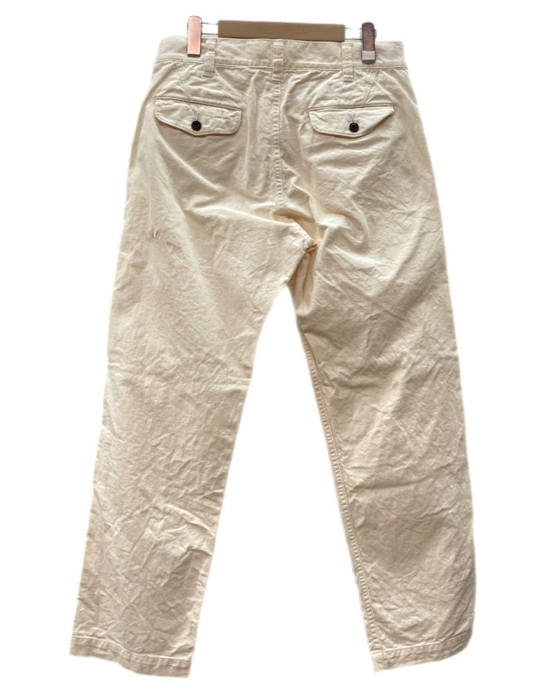 コムデギャルソン COMME des GARCONS HOMME WORK PANTS ワーク パンツ ジップフライ トラウザーズ 白 無地 HM-P 018 ボトムスその他 ホワイト Sサイズ 104 MB-399