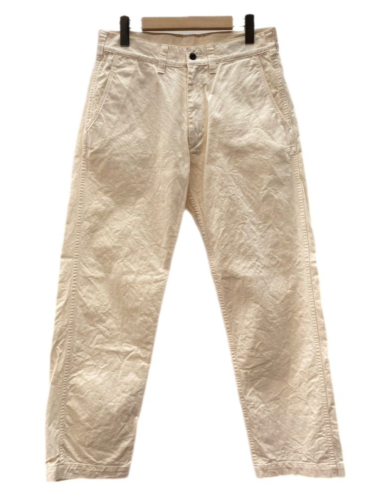 コムデギャルソン COMME des GARCONS HOMME WORK PANTS ワーク パンツ ジップフライ トラウザーズ 白 無地 HM P 018 ボトムスその他 ホワイト Sサイズ 104 MB 399