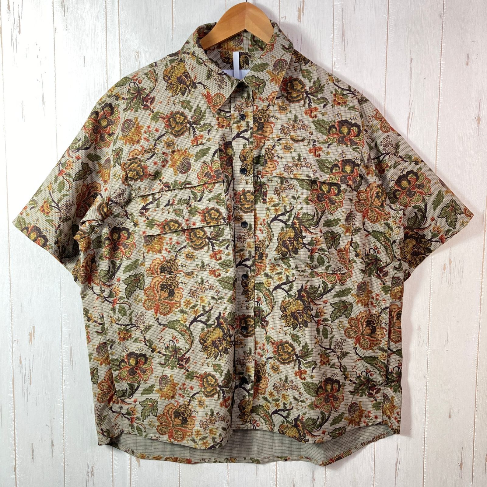 Unisex M グレー系 Jugem ジュゲム プリント ドライカーゴ シャツ Prt Dry Cargo Shirt 柄ベージュ ポリエステル ウェア トップス インナー ショートスリーブシャツ 化繊 z 00054