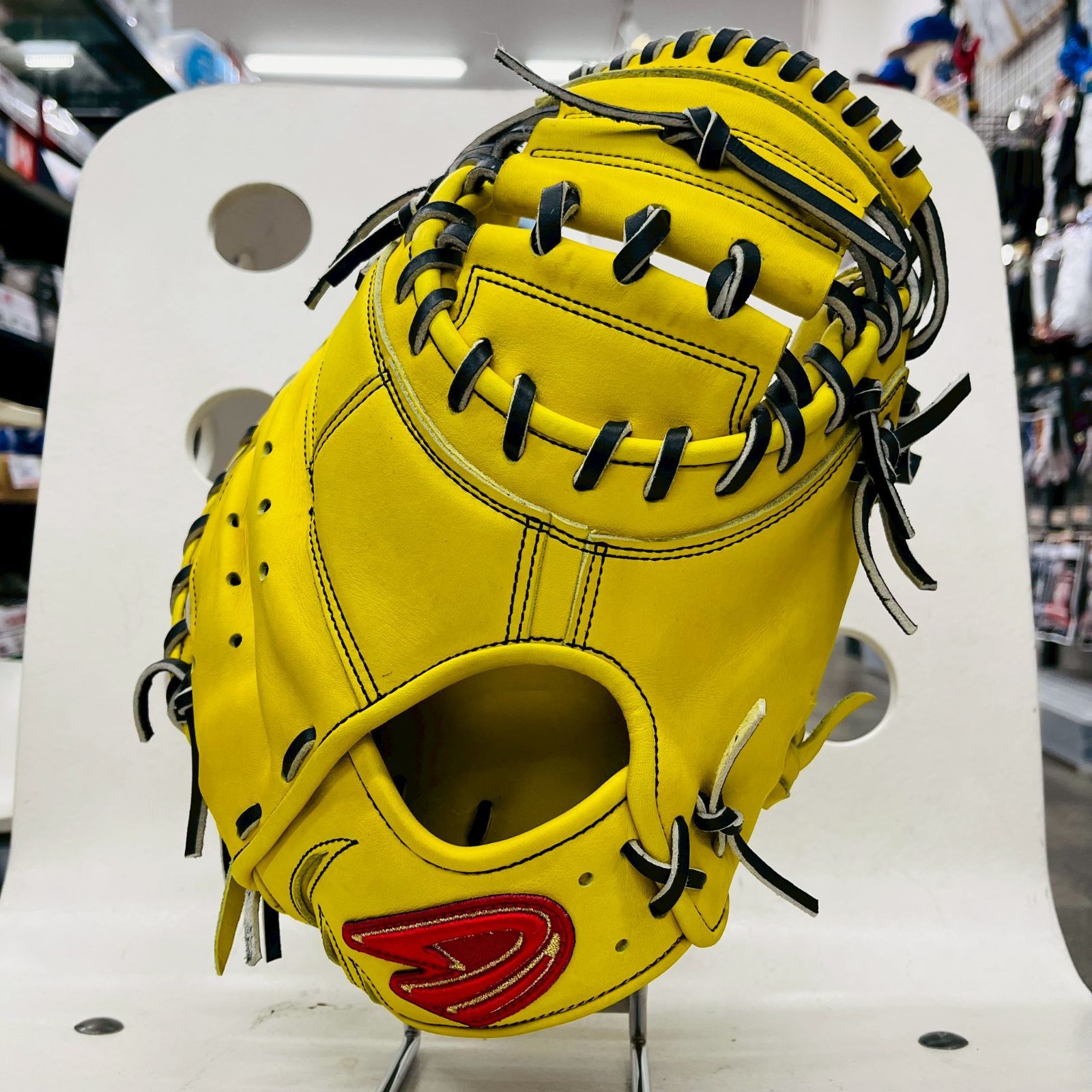 高校野球対応 ディークエスト D-Quest DKO 100 オリジナルオーダーモデル 硬式用 捕手用 キャッチャーミット A 122型 ライム 即実戦 な型付け済み