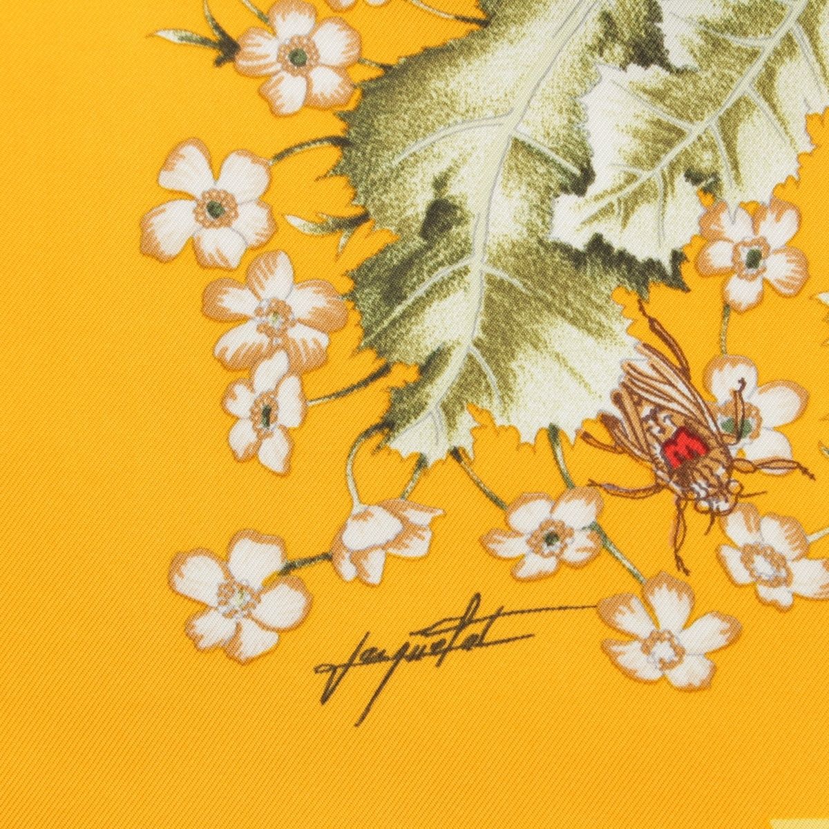エルメス カレ90 LA PRAIRIE 草原 シルク スカーフ イエロー【中古