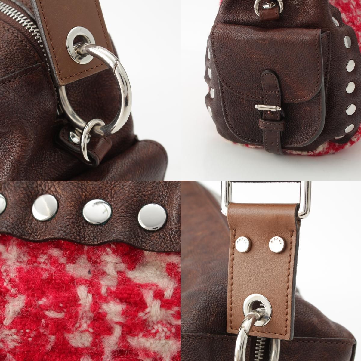 マルニ WINTER EDITION 2010 レザー ニット 切替デザイン ショルダー 