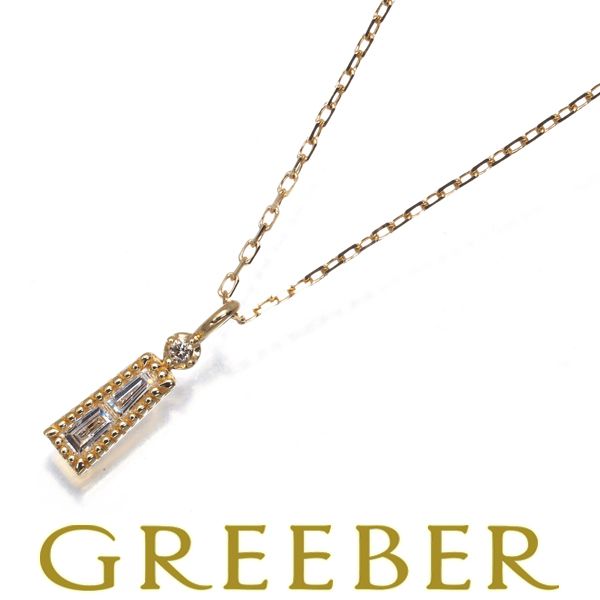 アガット ネックレス ダイヤ ダイヤモンド 0.04ct 2種カット K18YG