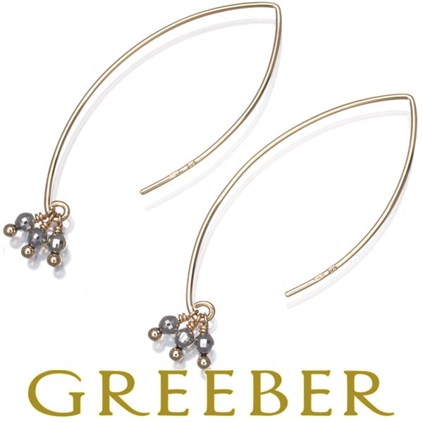 ココシュニック ピアス ミラーボール フリンジ フック K10YG/WG