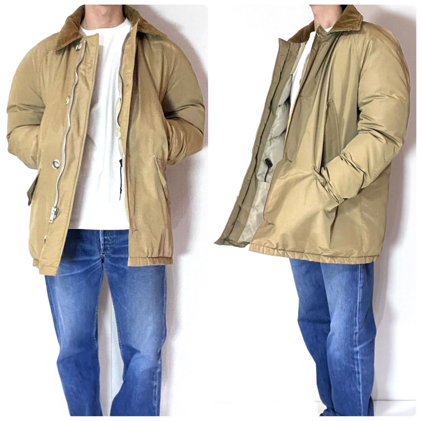 80s USA製 L.L.Bean エルエルビーン マッキーノ ダウンジャケット タン