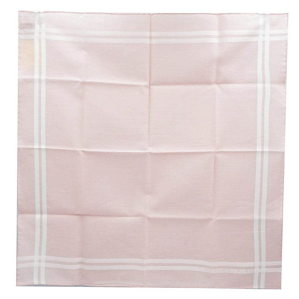 エルメス パリ ジャカード ハンカチ コットン100％ ローズクレール ピンク HERMES