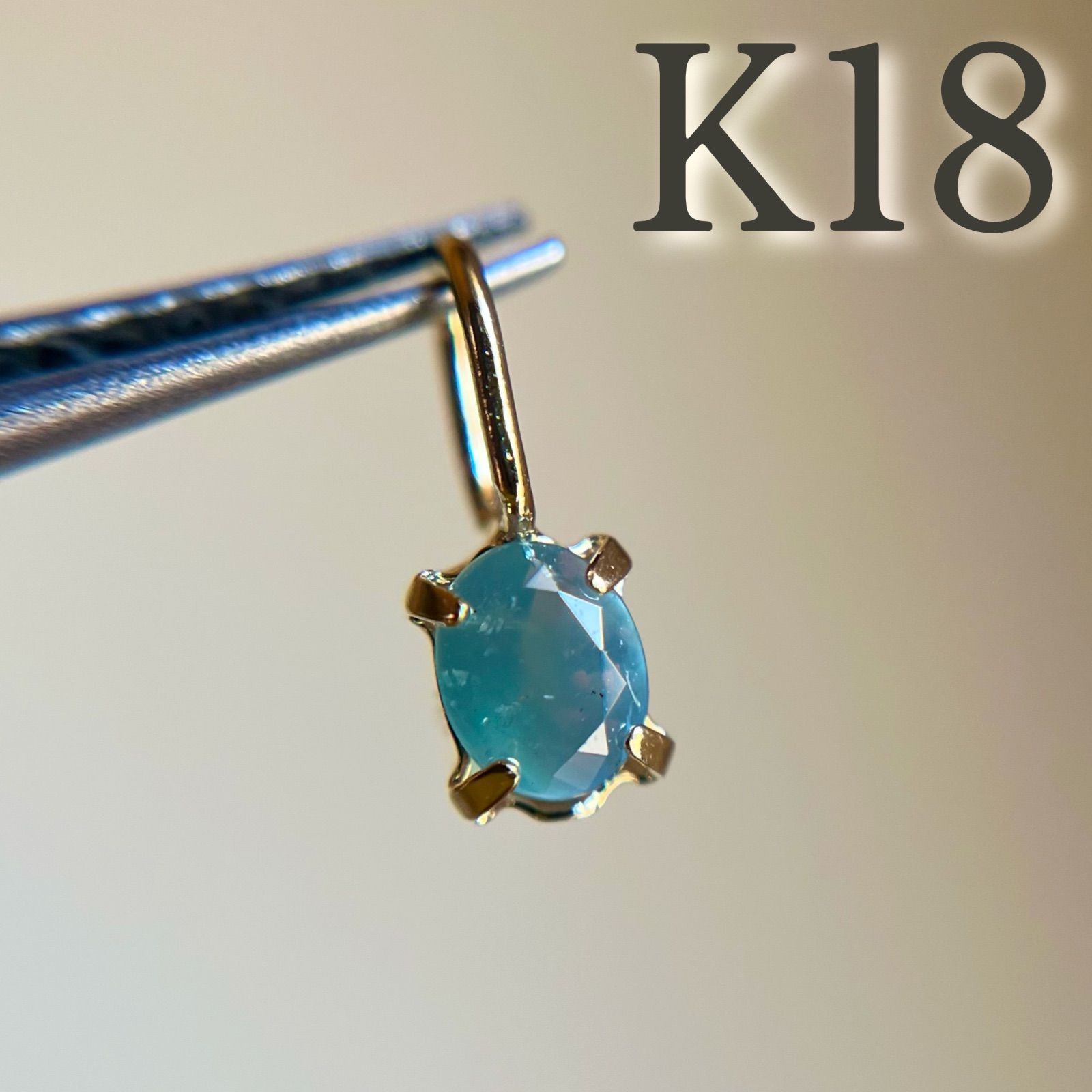K18 天然石アレキサンドライトoval希少　レア　ペンダントトップ 18金 2 K18 天然石アレキサンドライトoval希少 レア ペンダントトップ