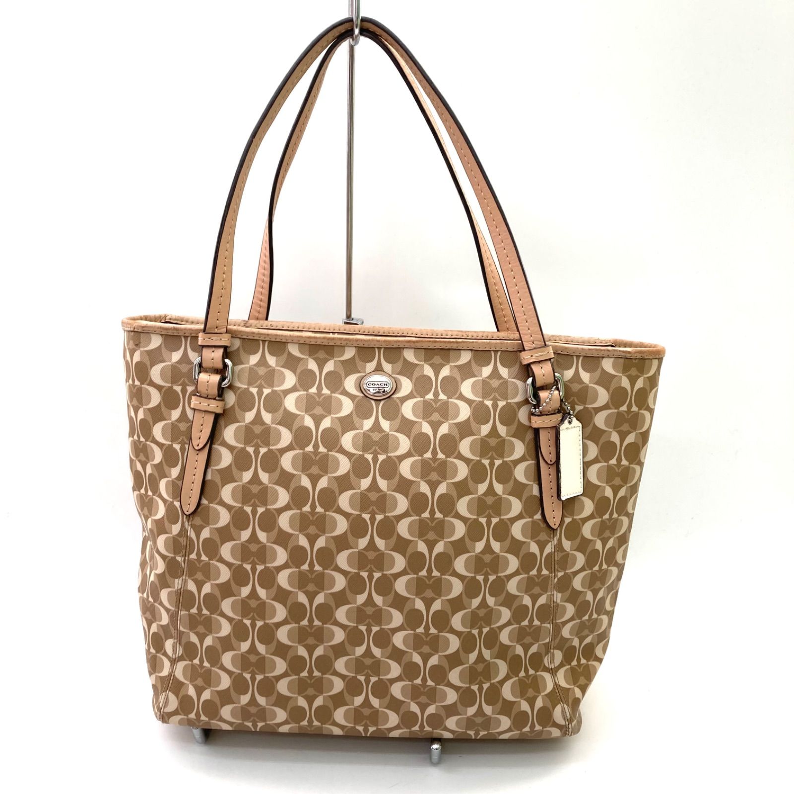 COACH】コーチ トートバッグ シグネチャー ベージュ ☆ - メルカリ
