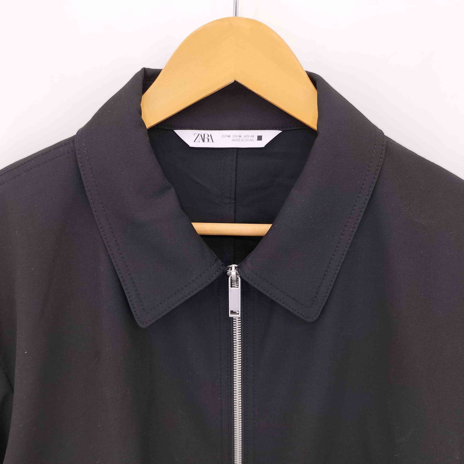 ザラ ZARA ノーカラー フェイク スウェード スエード ジャケット メンズ M