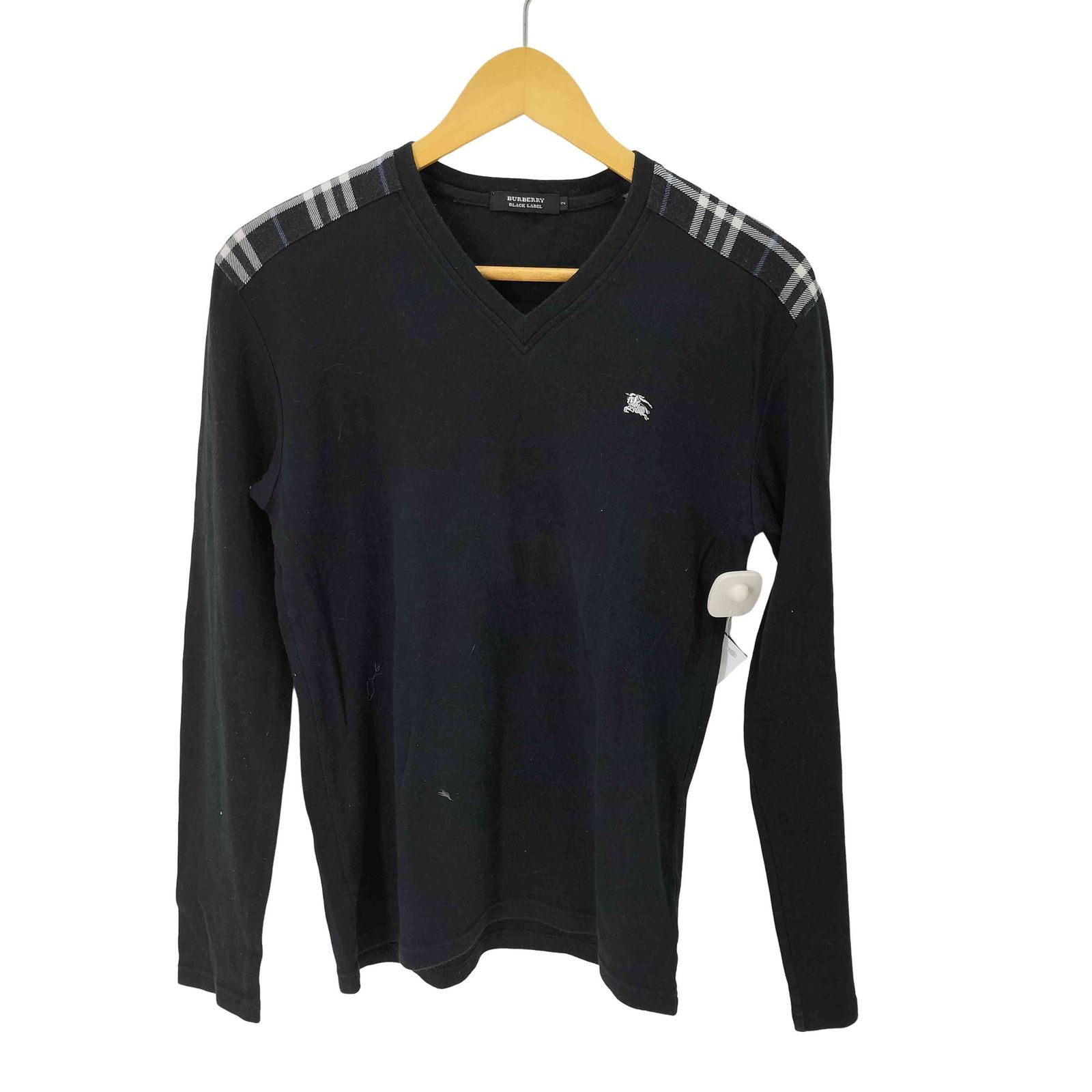 バーバリーブラックレーベル 銀ボタン ノバチェック L 刺繍 ホースロゴ バーバリーブラックレーベル BURBERRY BLACK LABEL ホース刺繍