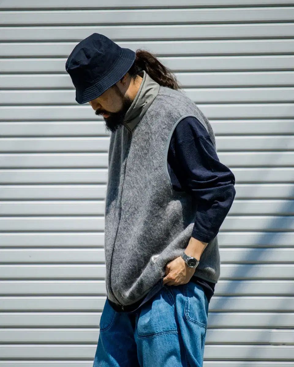 L ナナミカ モヘア ベスト グレー 24 AW