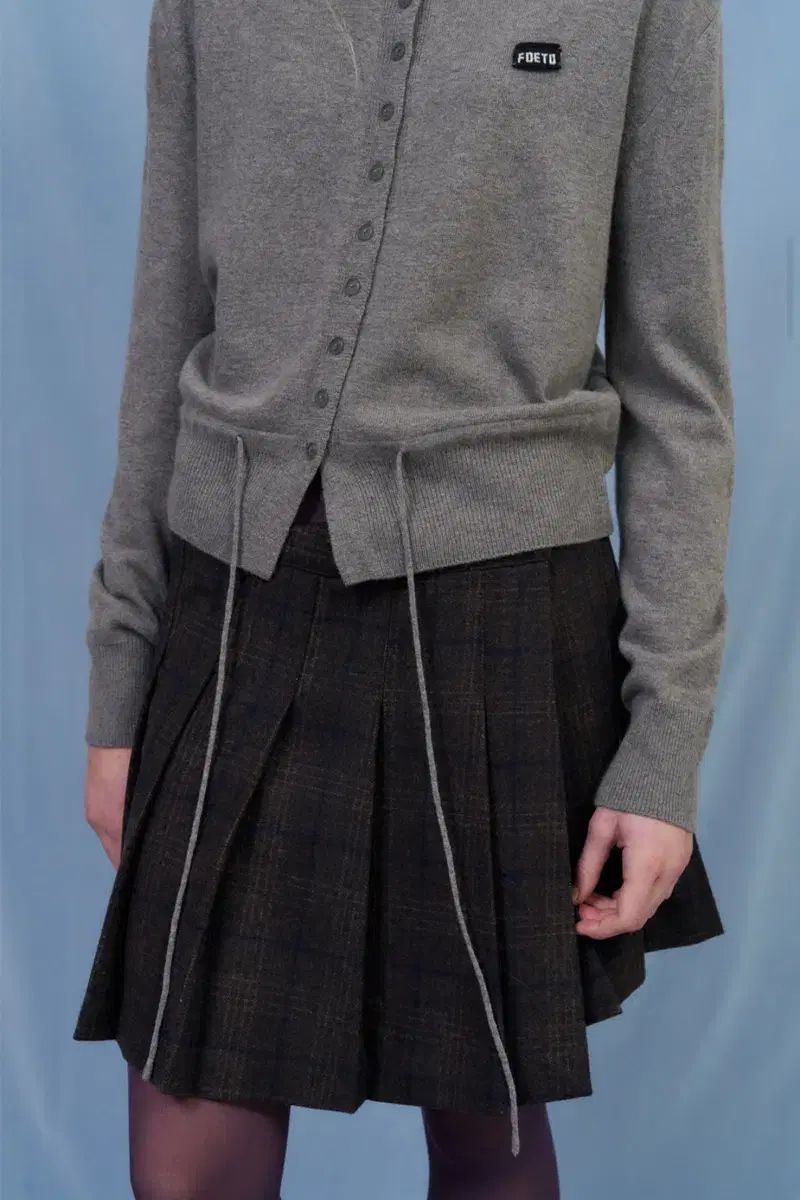 ポエト minifeen check pleate skirt brownプリーツ