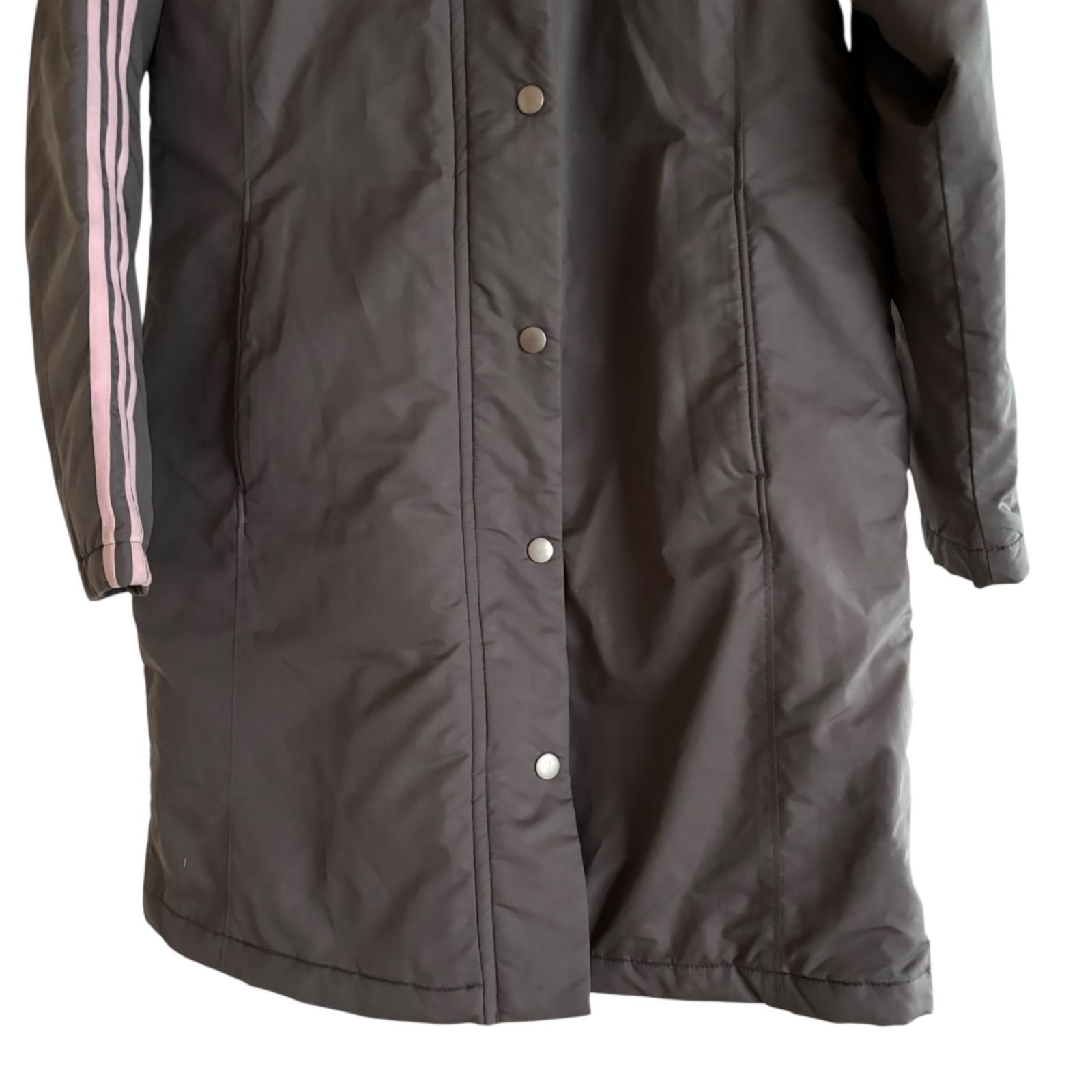 ZM1676 adidas アディダス ロングコート ベンチコート グレー×ピンク
