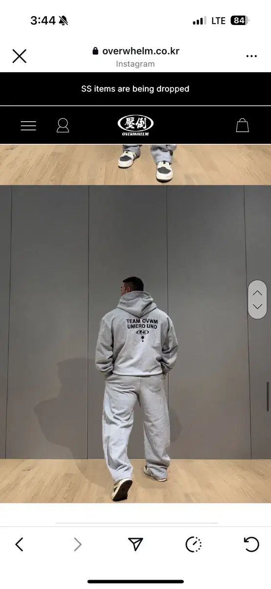 圧倒フーディー ジップアップ グレー M