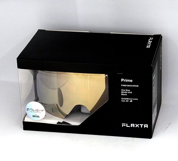 Flaxta フラクスタ スキーゴーグル Prime Black ブラック ゴールドミラーレンズ 80120 1010 円筒型二重レンズ