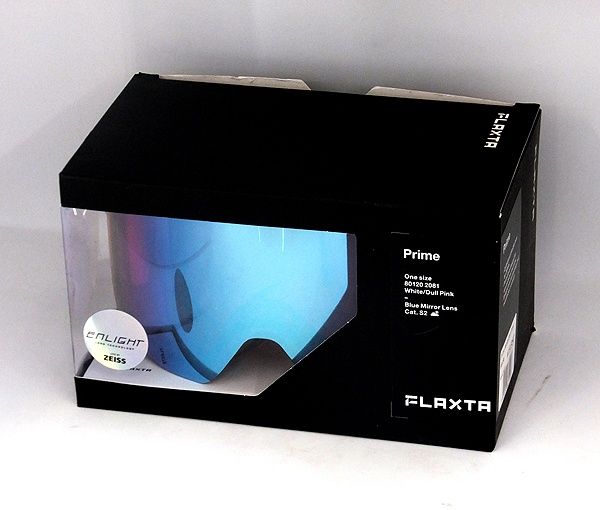 Flaxta フラクスタ スキーゴーグル Prime White Dull Pink ホワイト ダルピンク ブルーミラーレンズ 80120 2081 円筒型二重レンズ