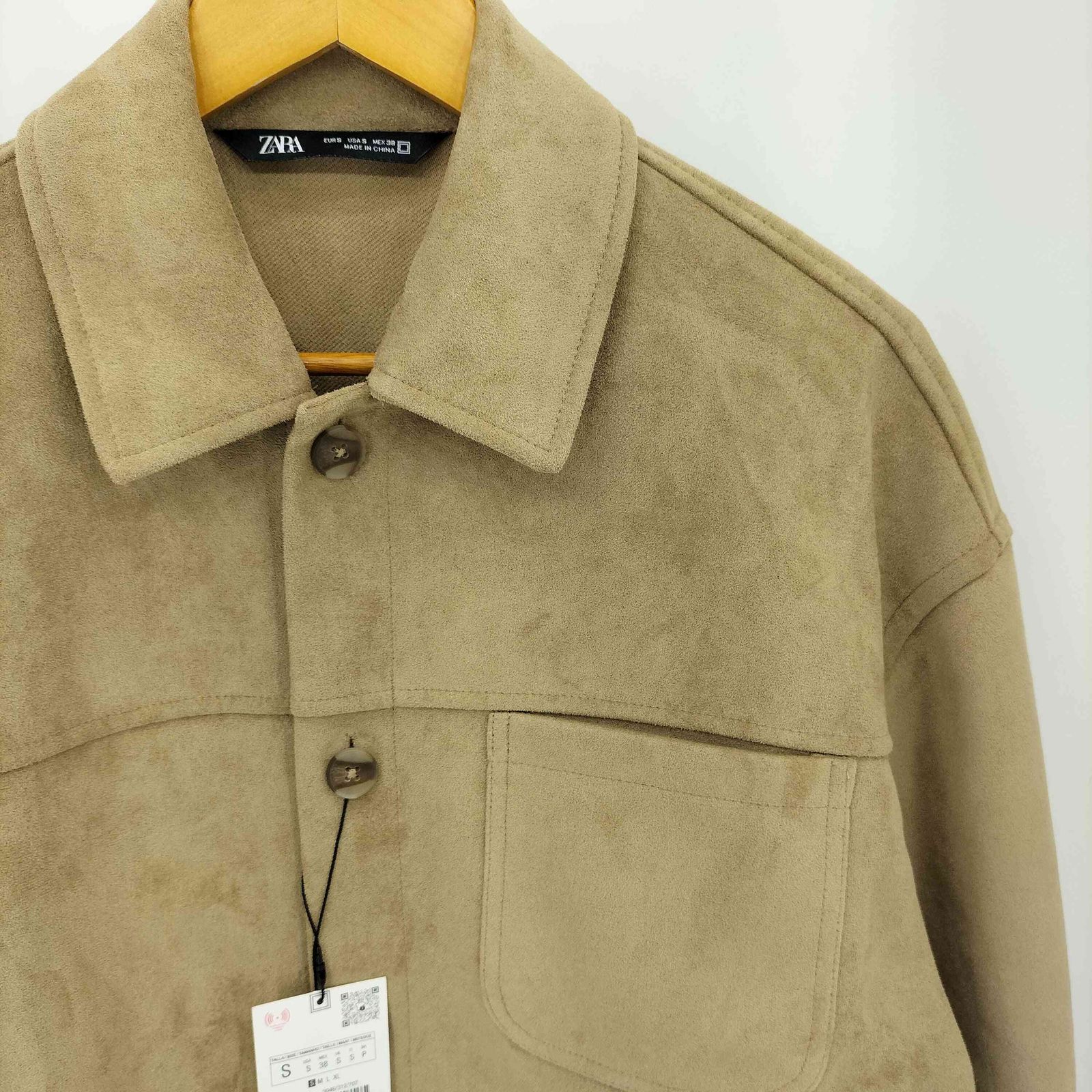 ZARA - 試着のみ\u203c️ZARA スエード風シャツジャケット \"XL\"の通販 ザラ ZARA フェイク スエード スウェード シャツジャケット メンズ  S