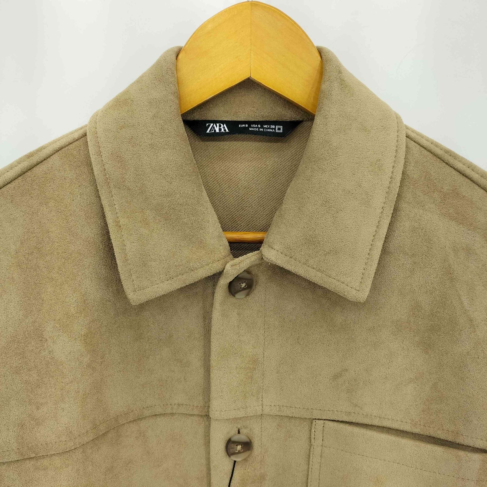 ZARA - 試着のみ\u203c️ZARA スエード風シャツジャケット \"XL\"の通販 ザラ ZARA フェイク スエード スウェード シャツジャケット メンズ  S