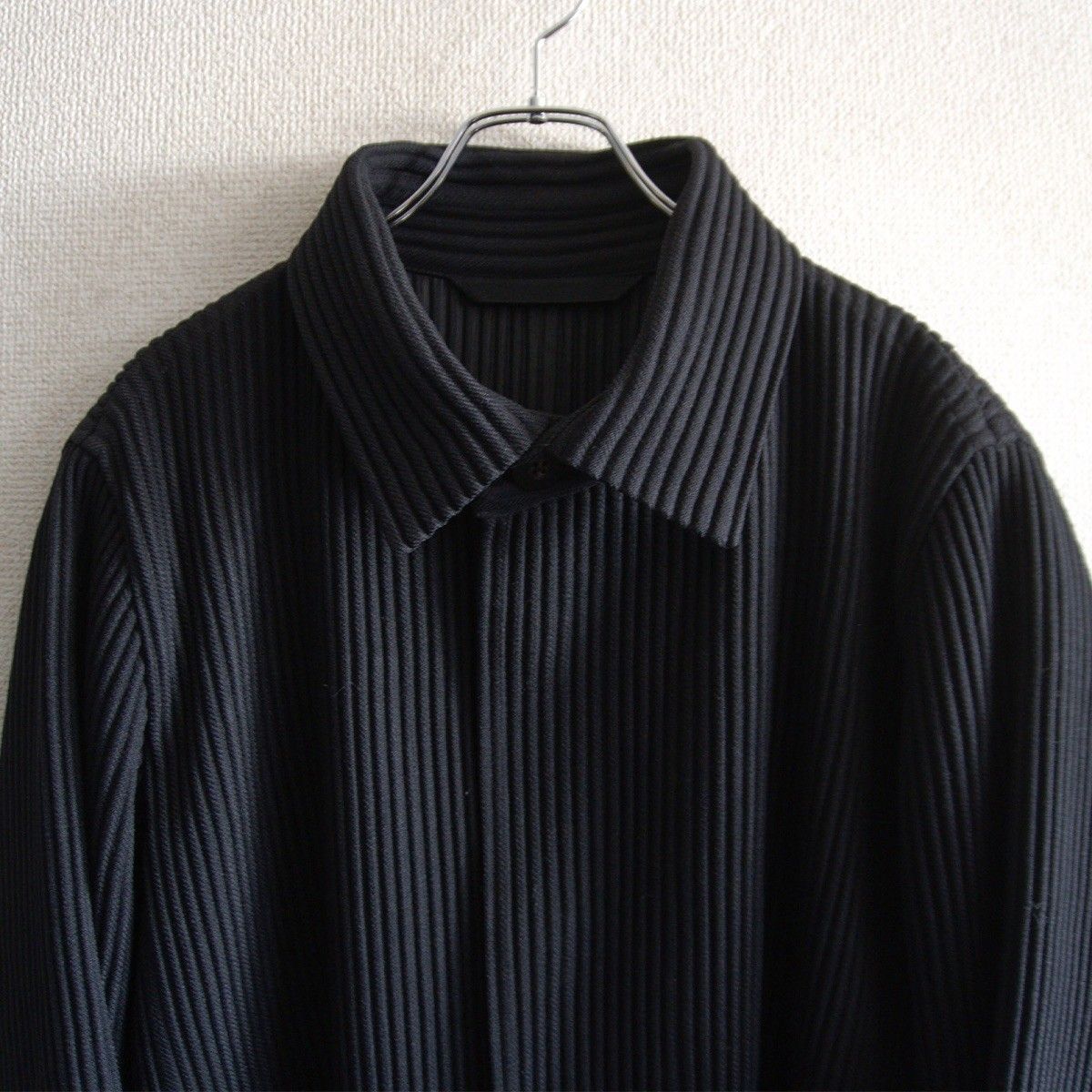 美品】 HOMME PLISSE ISSEY MIYAKE【プリーツ コート】2 ブラック