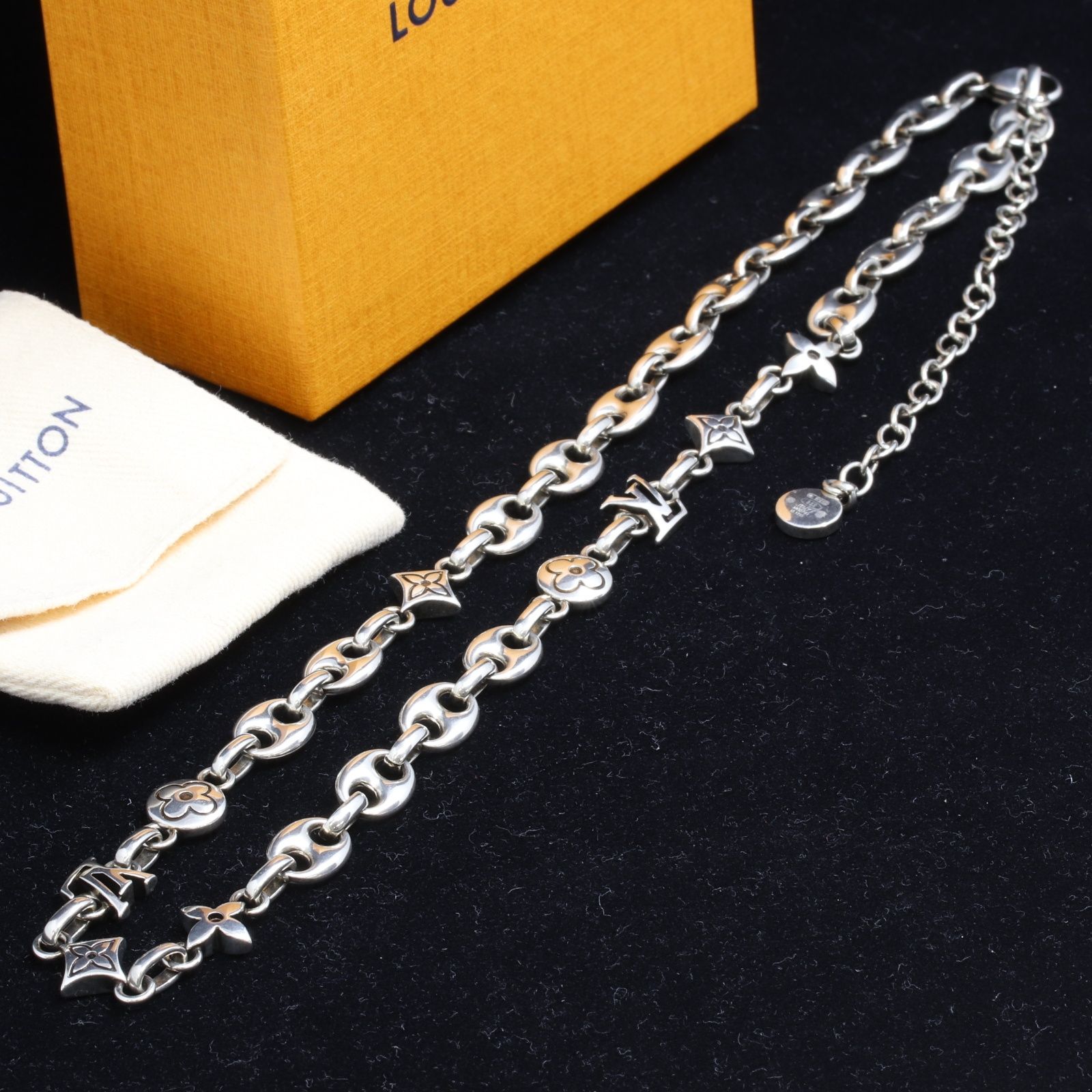 LOUIS VUITTON ルイヴィトン LVセーラー ミディアム チェーン ネックレス シルバー M 03189 箱 保存袋