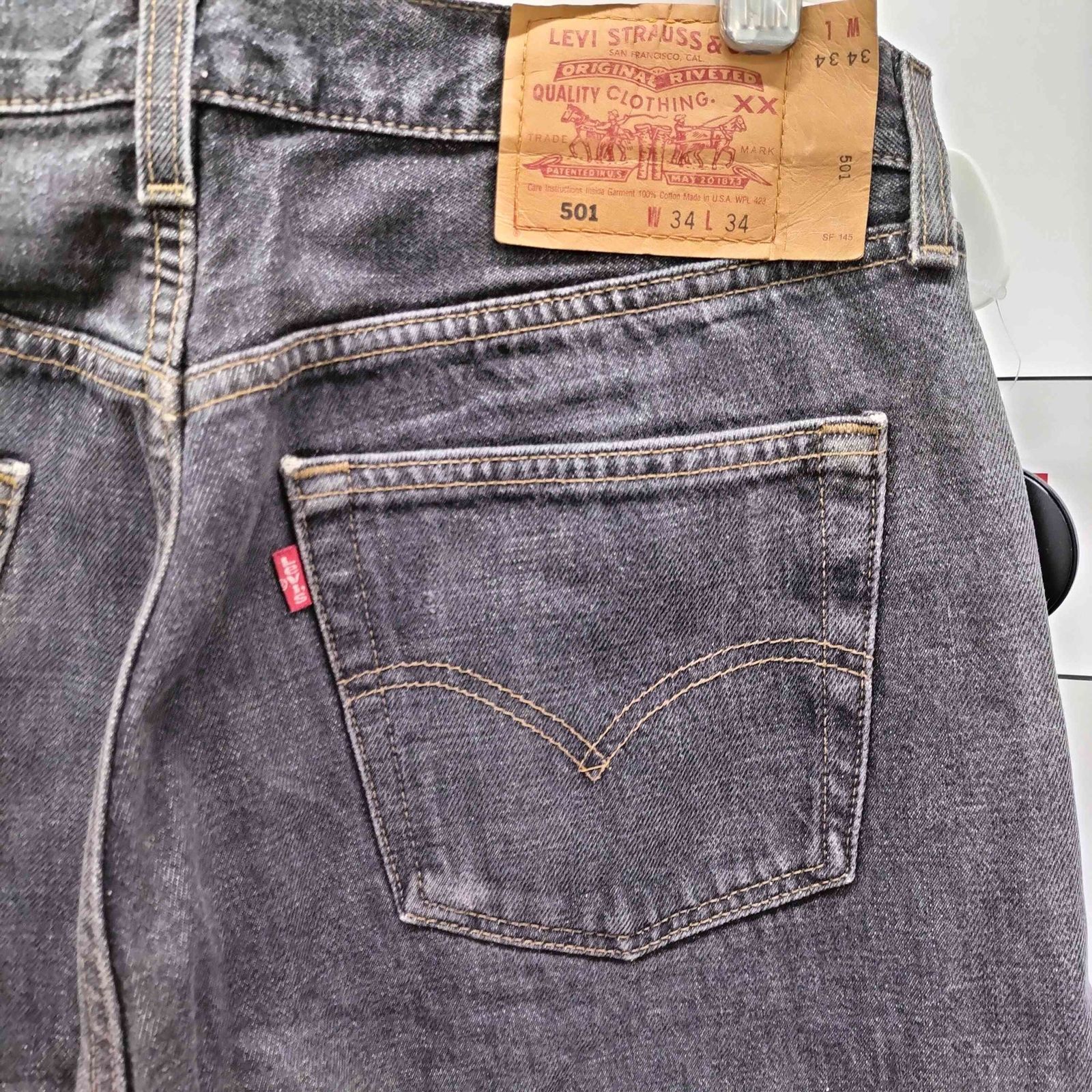 リーバイス Levis USA製 ボタン裏553 501 先染め ブラック メンズ