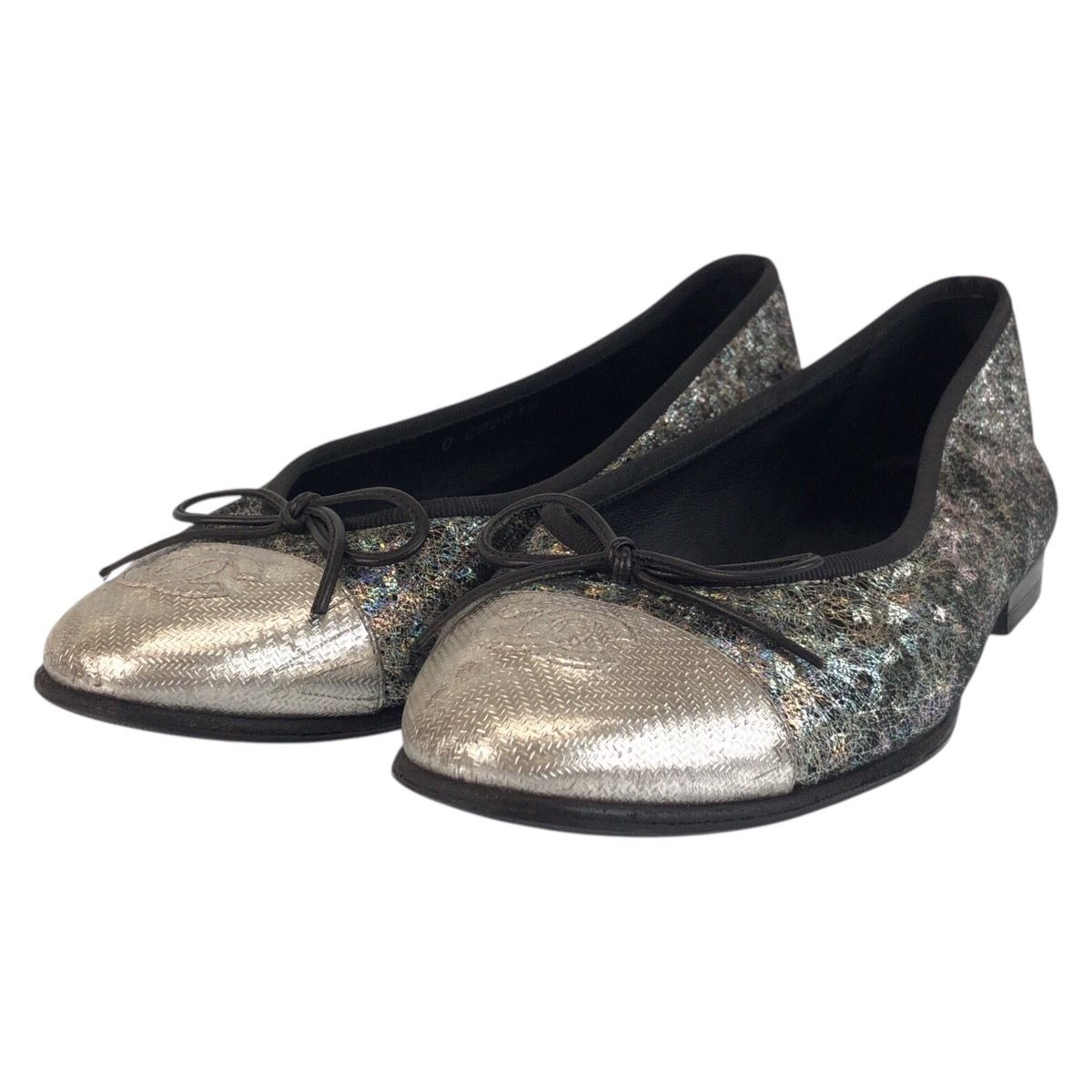 美品 CHANEL シャネル ココマーク サイズ36 シルバー ブラック 黒