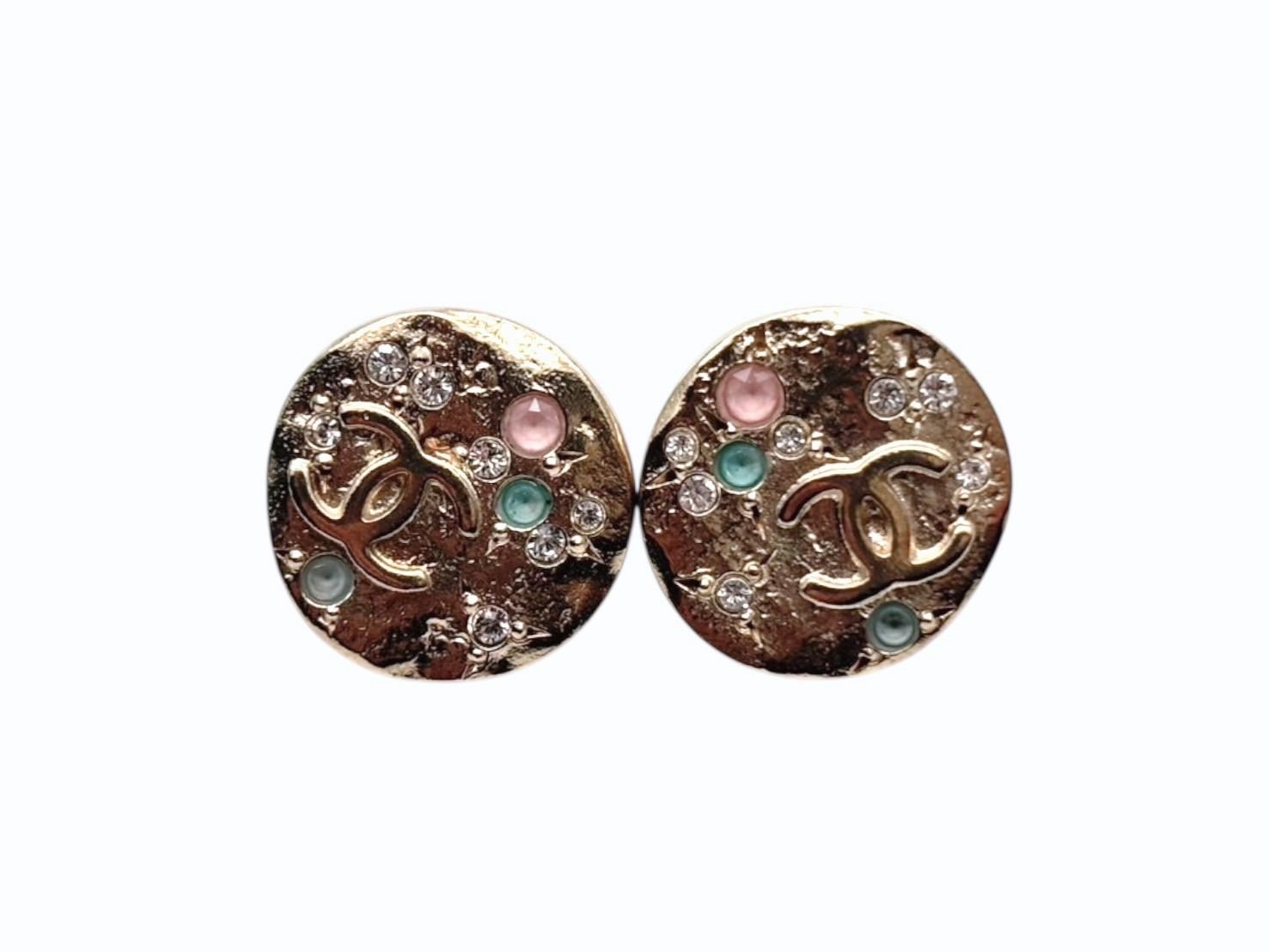 極美品 CHANEL シャネル ココマーク ラウンドピアス 重量約4g 16P刻印