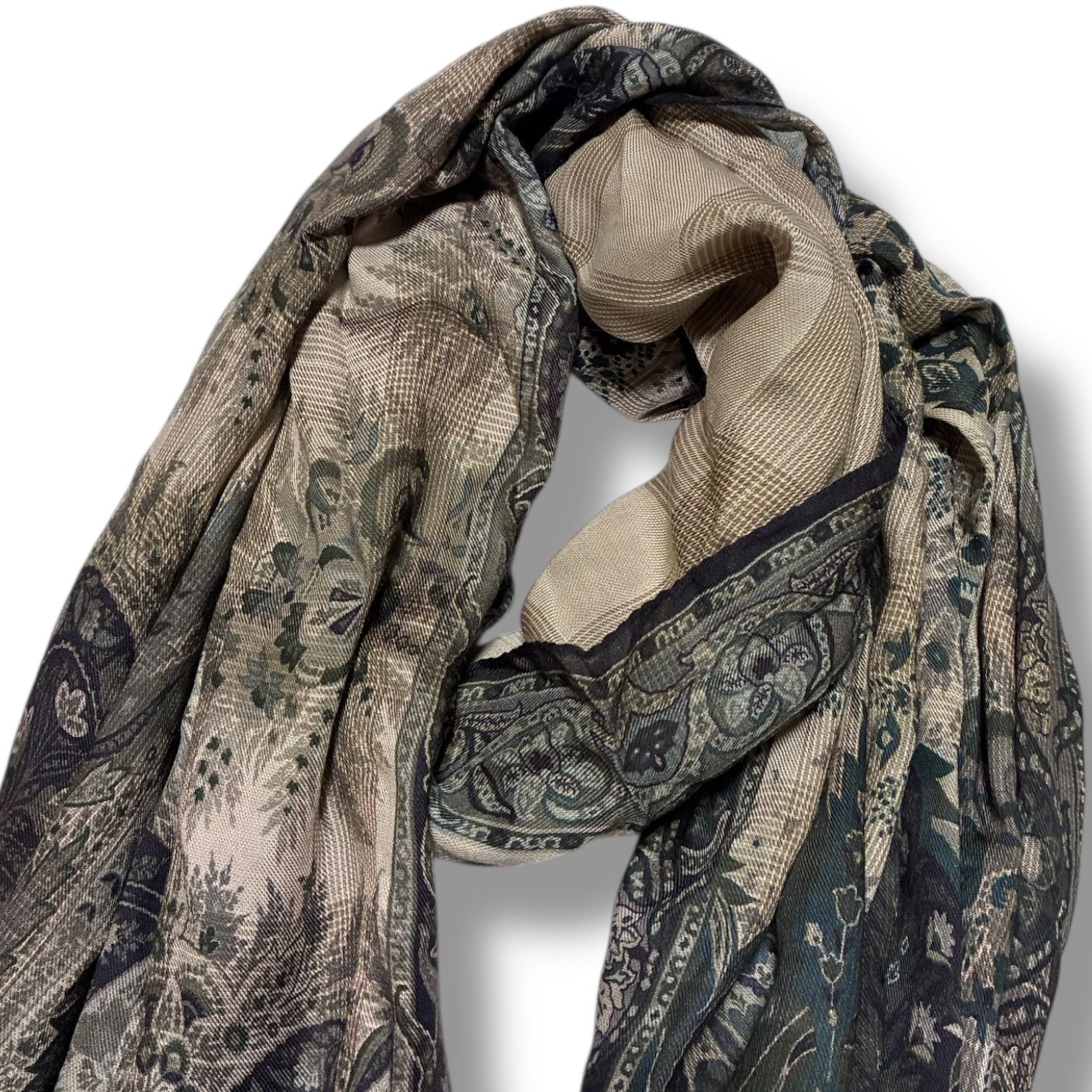 ETRO エトロ ストール マフラー モダル90% カシミヤ10% イタリア製