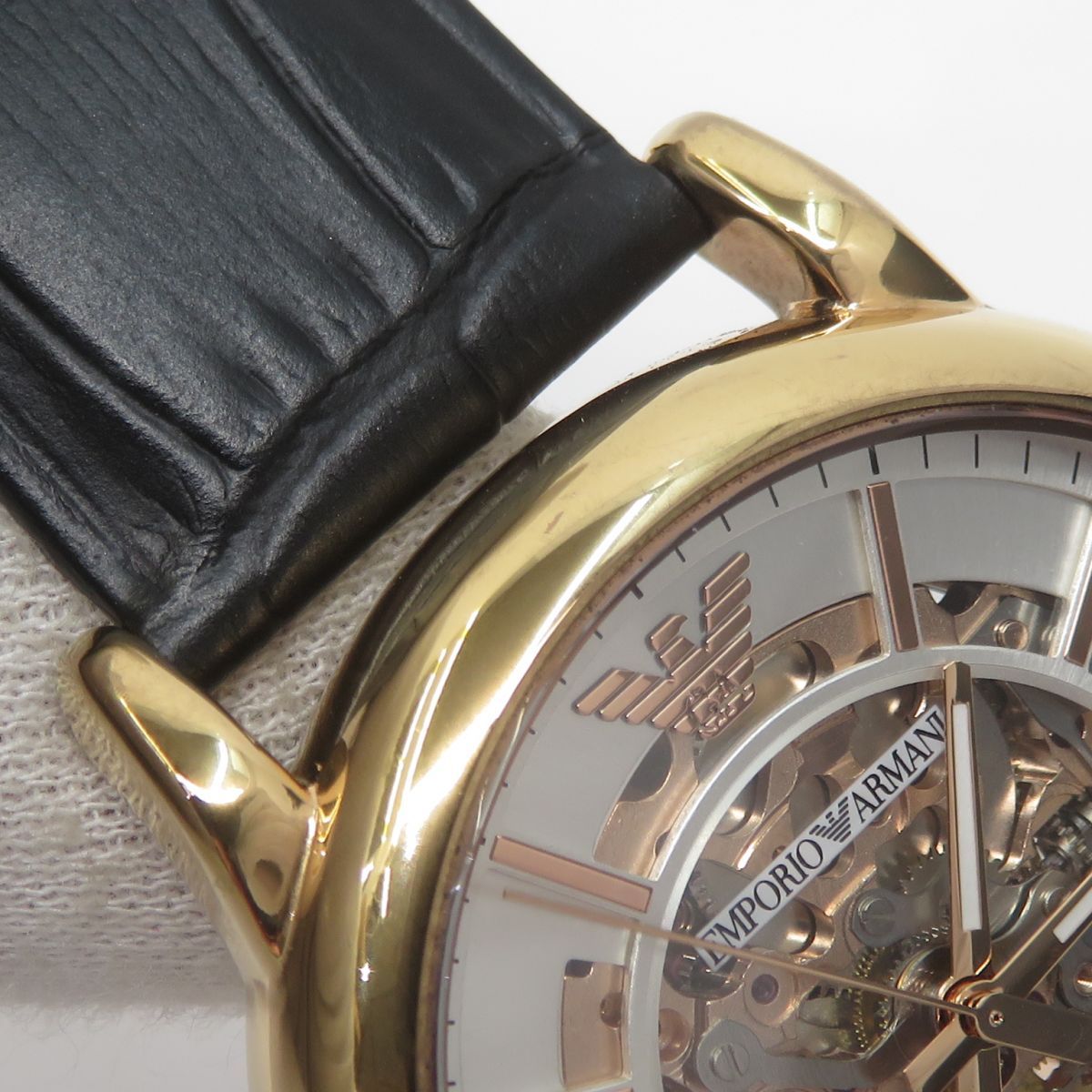  EMPORIO ARMANI エンポリオアルマーニ Luigi Meccanico AR60007 自動巻き 腕時計 抜け感 自動巻き時計 腕時計(アナログ)