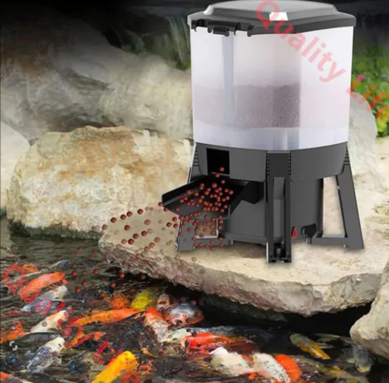 自動給餌器、6L電動魚餌ディスペンサー、水槽用自動タイマー、120°分散給餌設計、水槽の休日、休暇、週末に最適