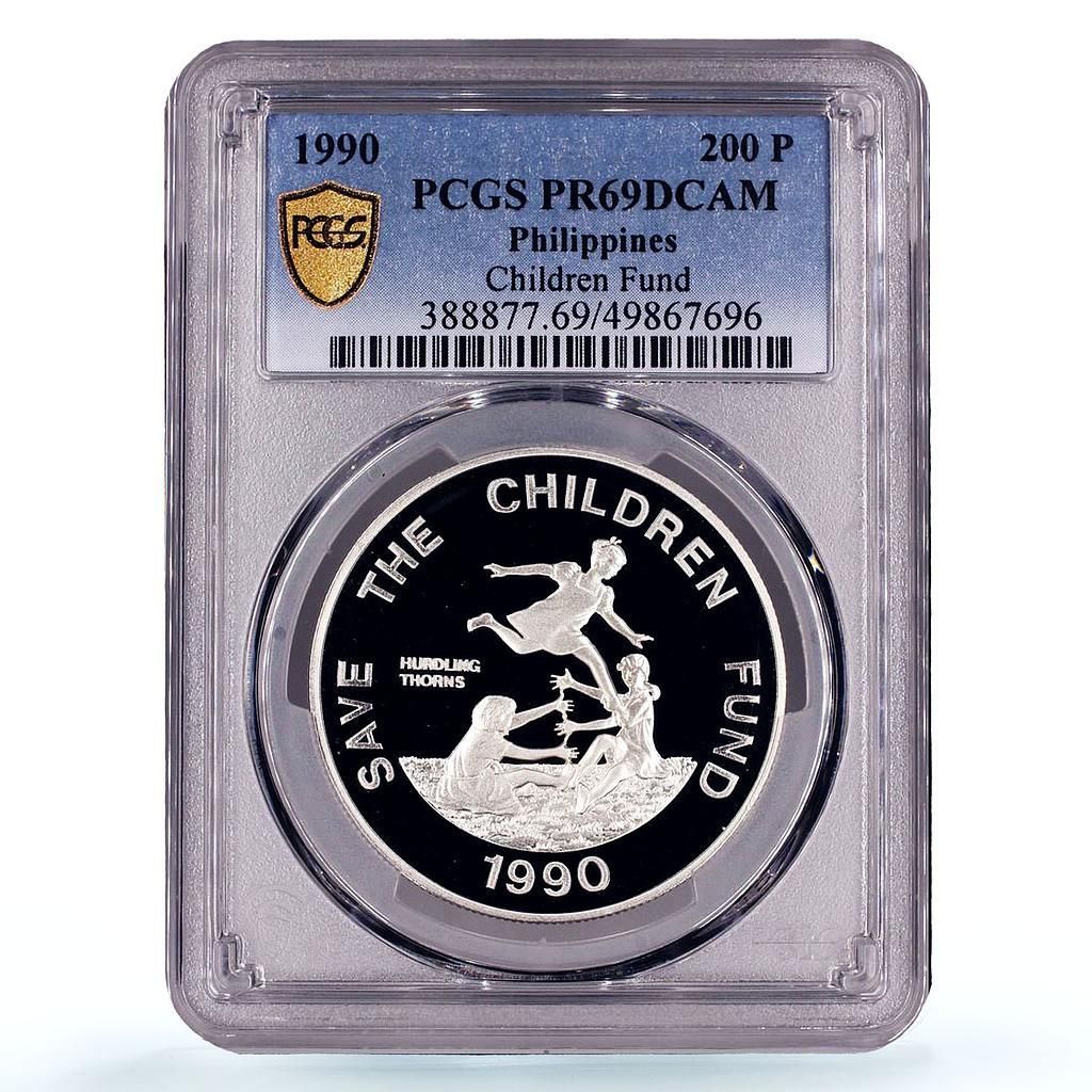 フィリピン 200 ピソ ユニセフ セーブ ザ チルドレン チャイルドイヤー PR 69 PCGS コイン 1990