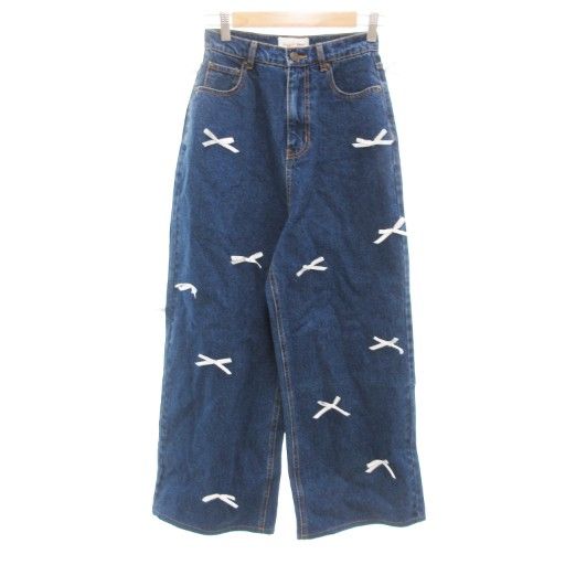 アリソンブラウン ALLISON BROWN 美品 Petit Ribbon Loose Jeans
