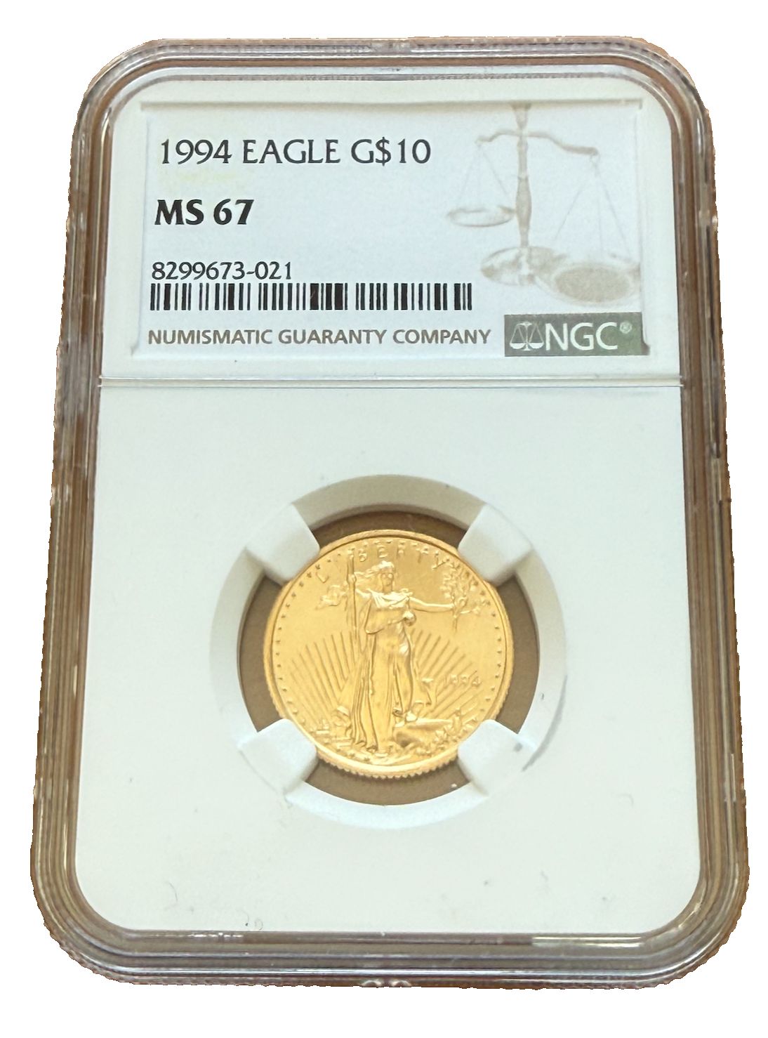 1994年 金貨 1 4オンス 10ドル NGC MS 67 ゴールドイーグル キーデート