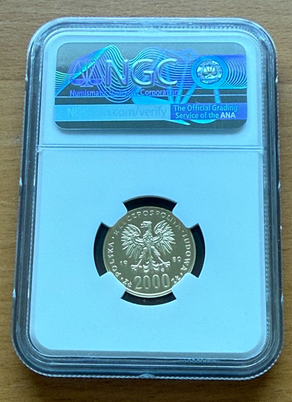 ポーランド 1980 MW 金 2000 ズウォティチ NGC PF68UC レークプ