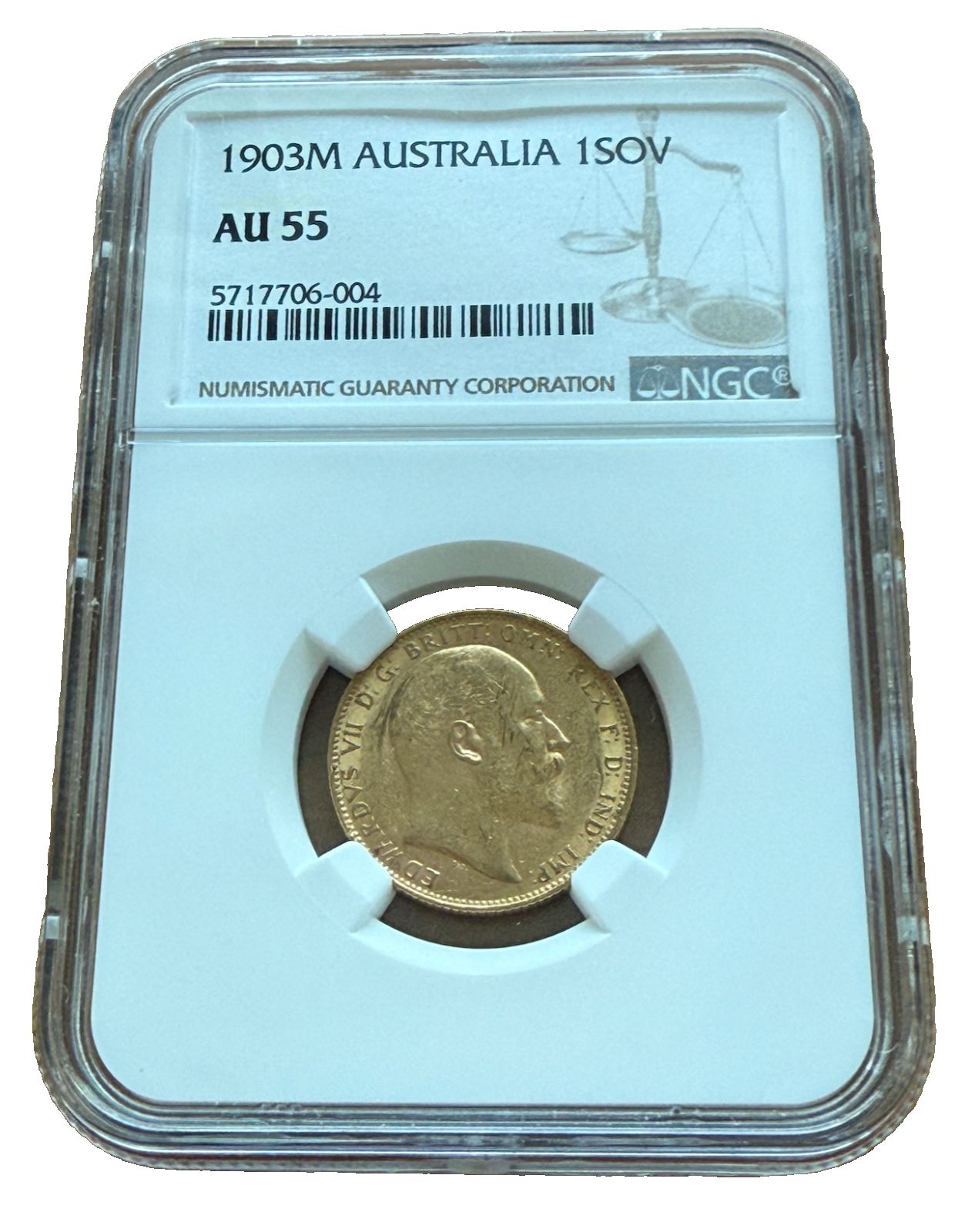 アトラリア 1903 M ゴールド 1 ソブリン NGC AU 55 エドワード