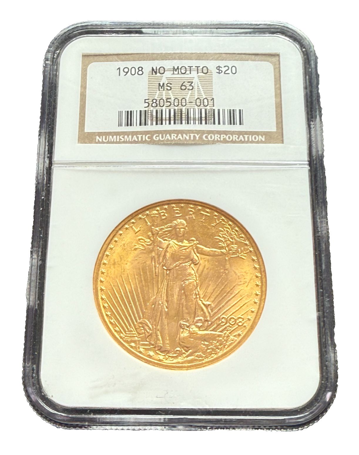 1908年 金貨 20ドル NGC MS63 ダブルイーグル セントゴーデンス - メルカリ