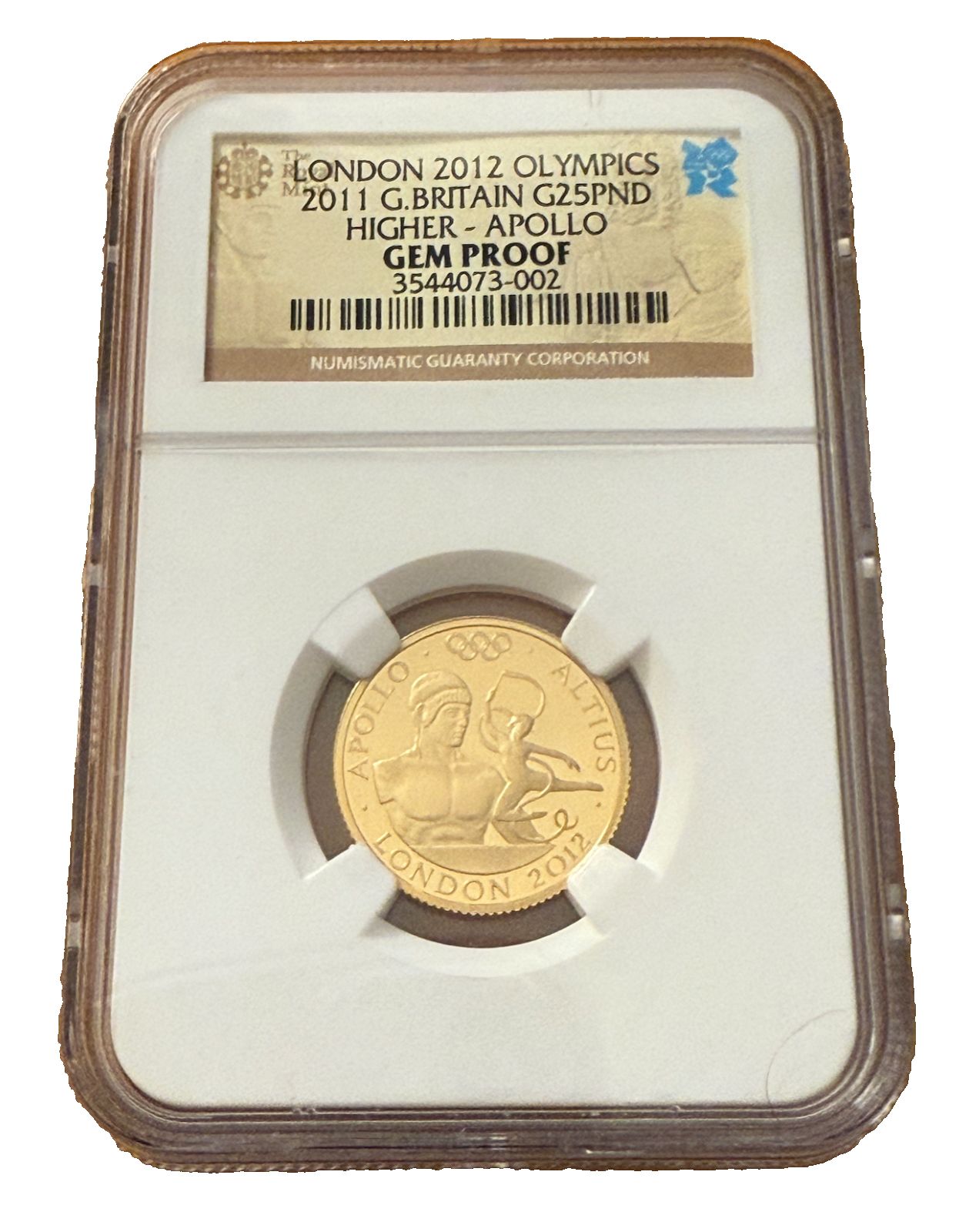 2011年 イギリス ゴールド 1 4オンス 25ポンド NGC ジェムプルーフ ロンドンオリンピック アポロ