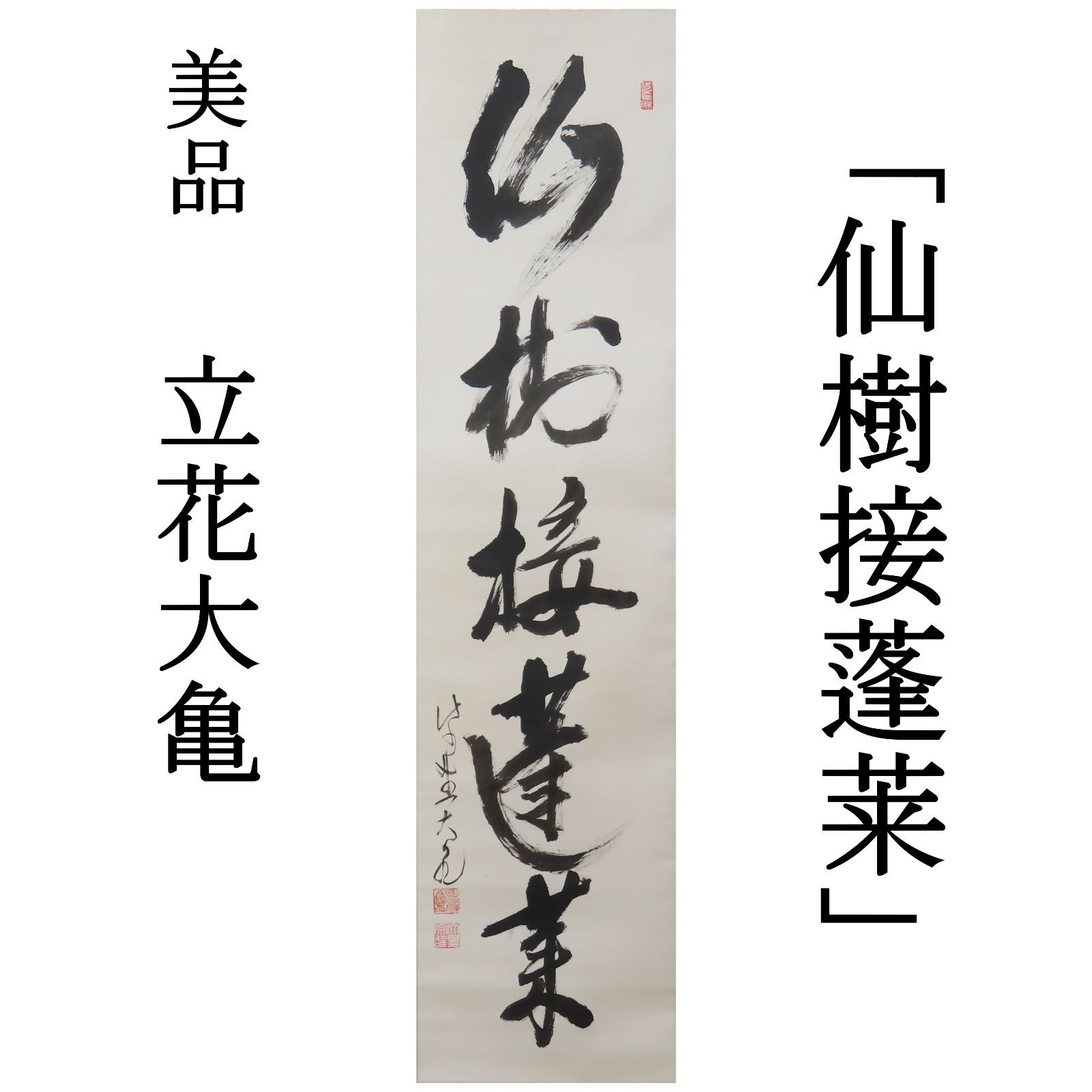 真作『大徳寺511世住持 立花大亀』「直下三千丈」紙本軸装 共 大徳寺