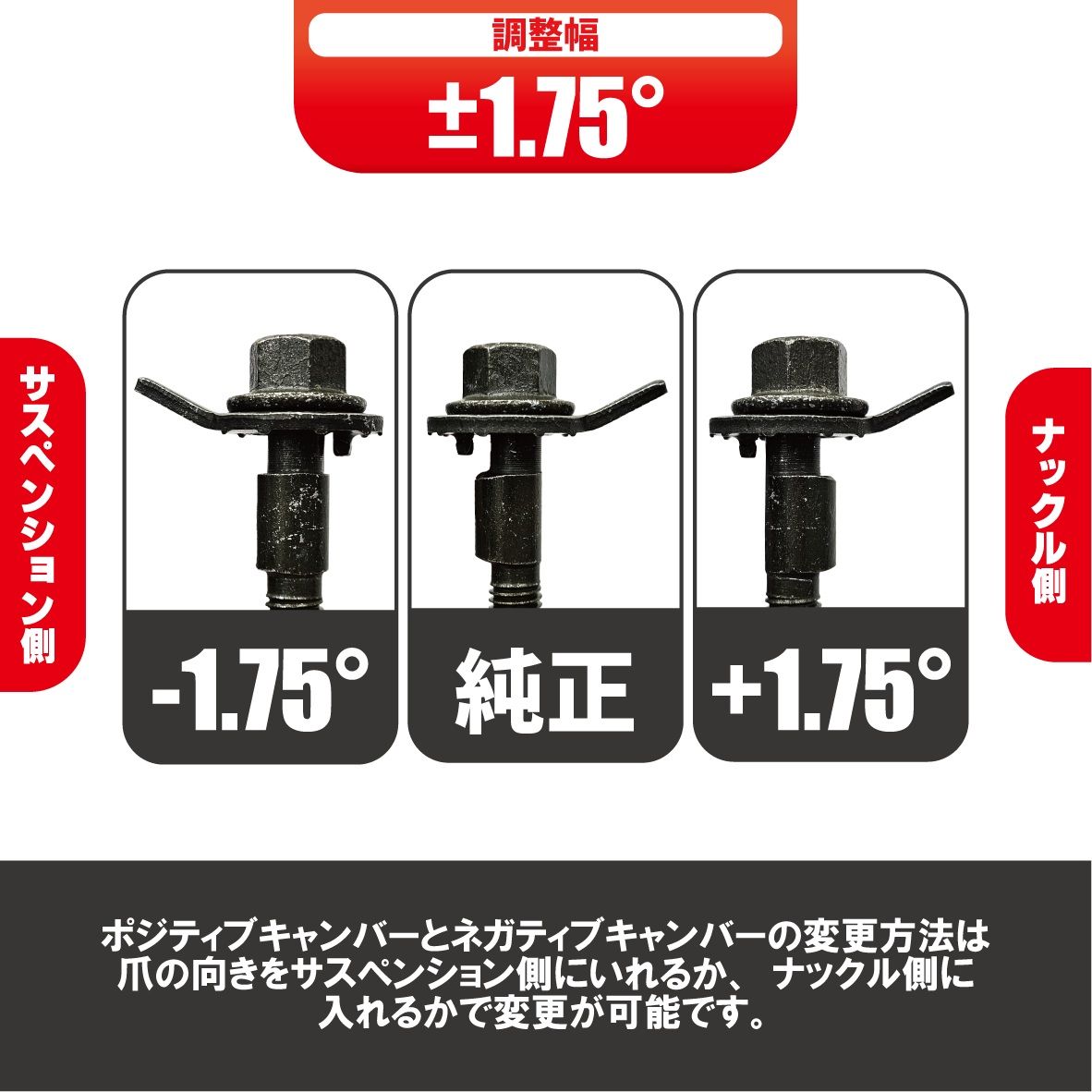 LA150S　ムーヴカスタム　 キャンバーアクスル ダイハツ ムーヴカスタム LA150S フロント キャンバーボルト M12 +-