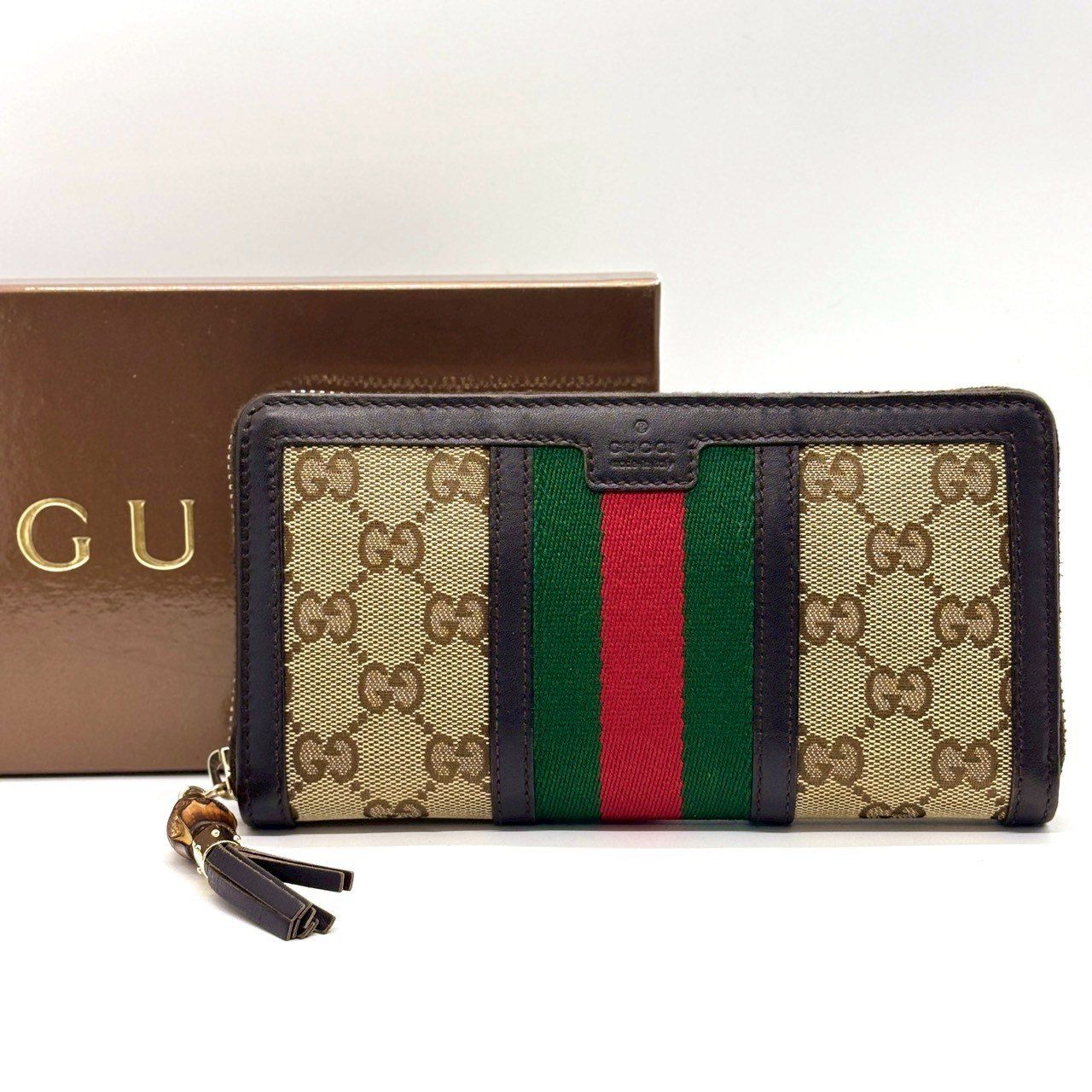 象徴美を手元に宿す】 GUCCI グッチ 長財布 ラウンドジップ シェリー 