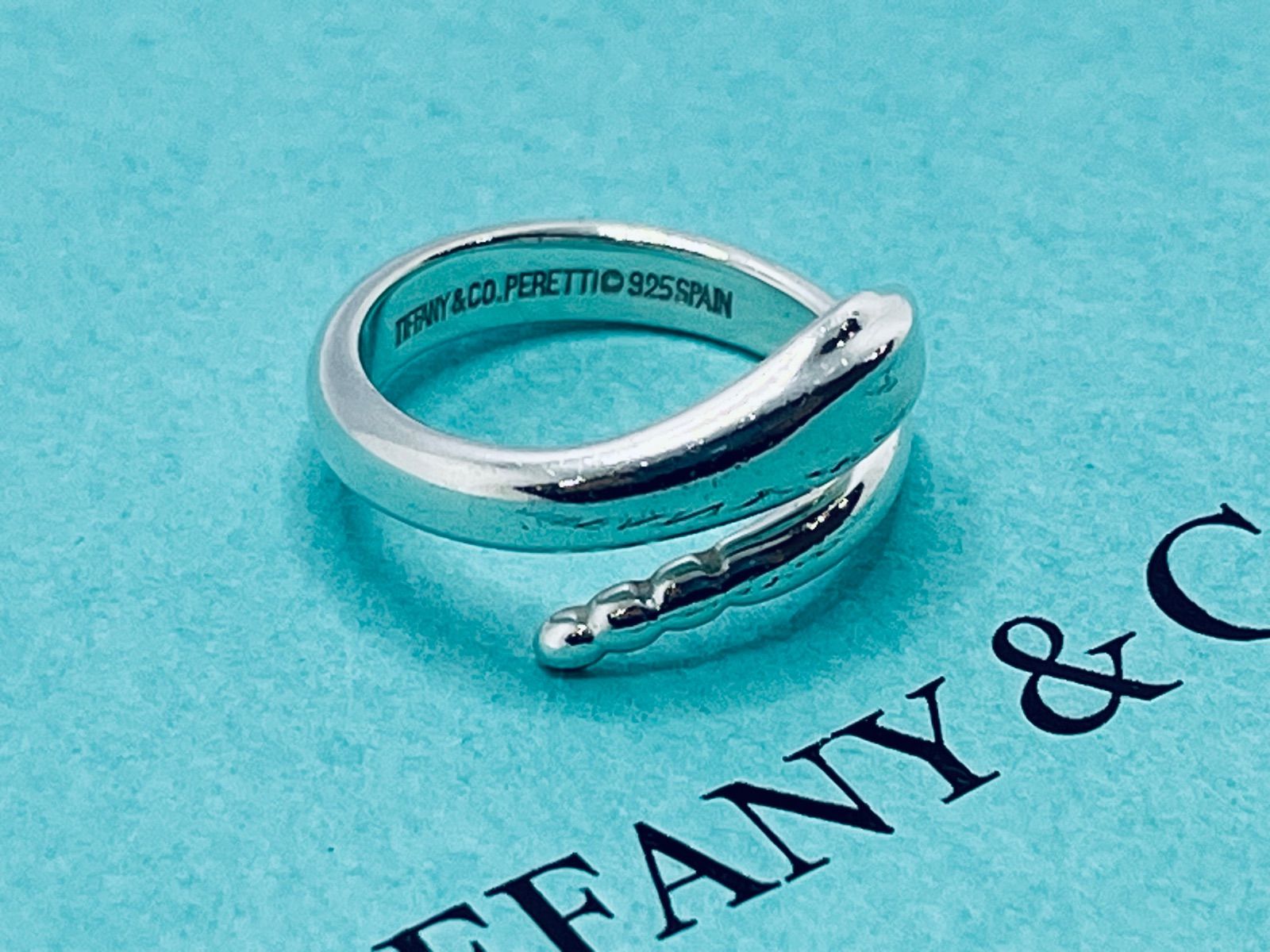 a172 美品 オールド ティファニー スネーク 蛇 シルバー 925 リング 約